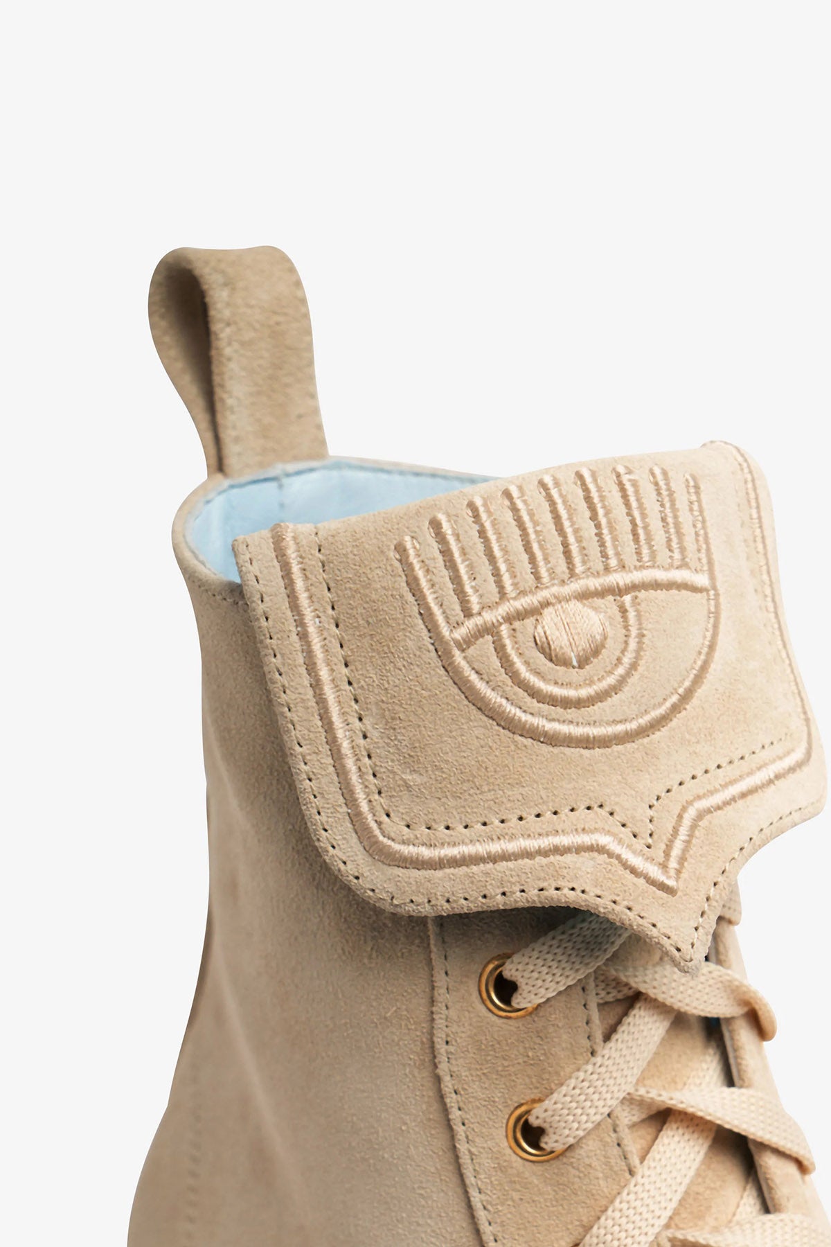 Chiara Ferragni Göz Logolu Süet Postal Bot-Libas Trendy Fashion Store