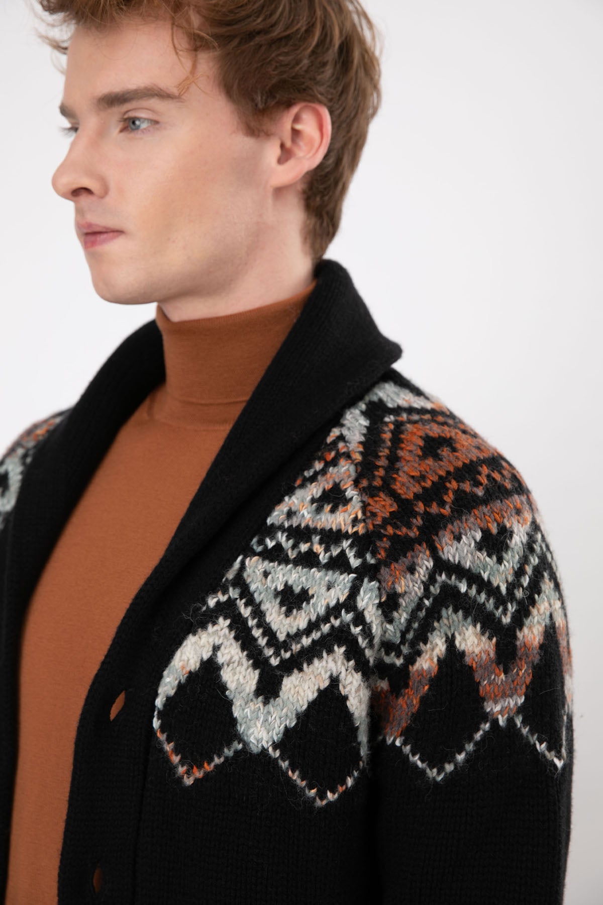 Gran Sasso Şal Yaka Yün Örgü Triko Ceket-Libas Trendy Fashion Store