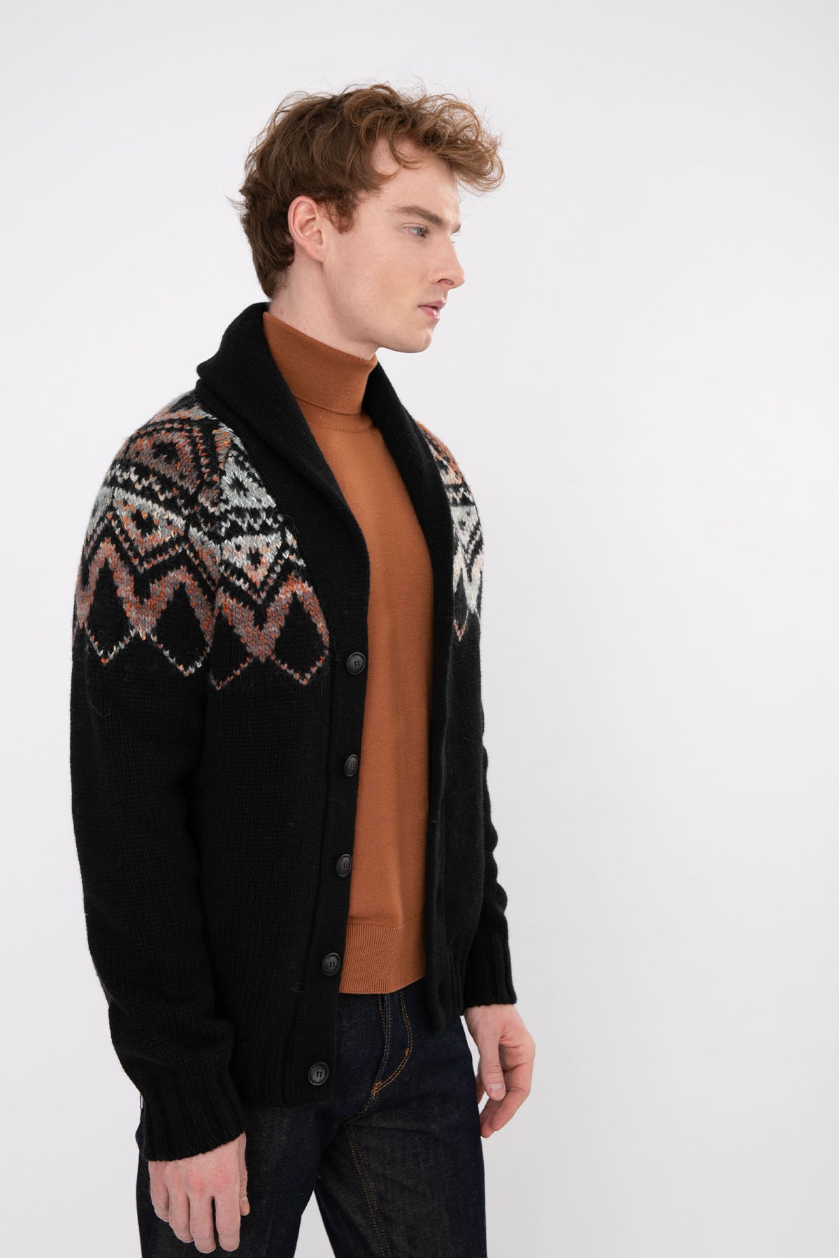 Gran Sasso Şal Yaka Yün Örgü Triko Ceket-Libas Trendy Fashion Store