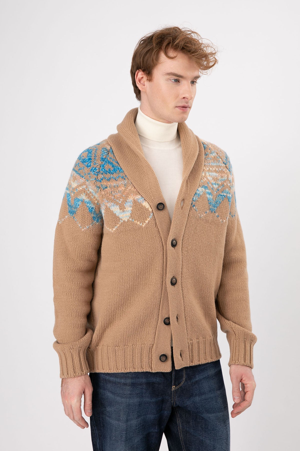 Gran Sasso Şal Yaka Yün Örgü Triko Ceket-Libas Trendy Fashion Store