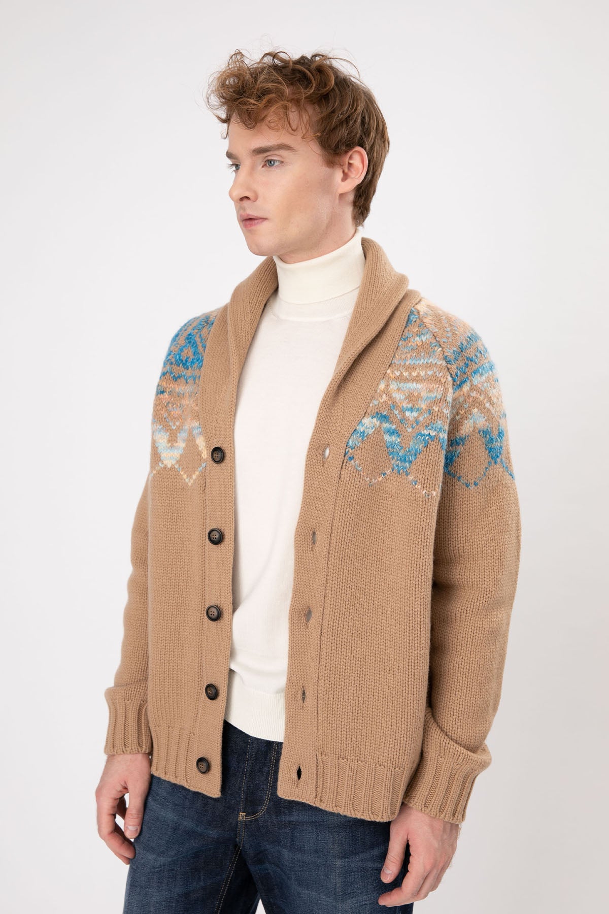 Gran Sasso Şal Yaka Yün Örgü Triko Ceket-Libas Trendy Fashion Store