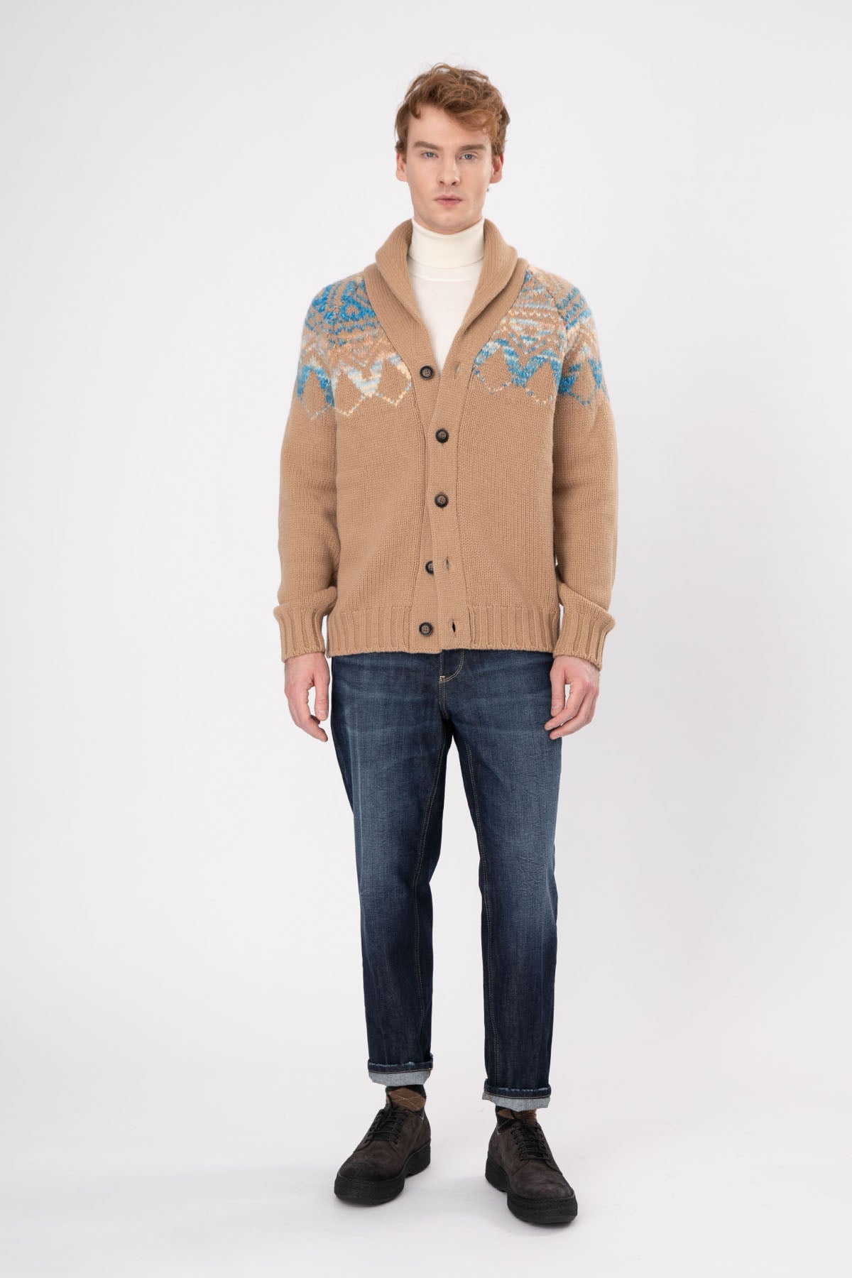 Gran Sasso Şal Yaka Yün Örgü Triko Ceket-Libas Trendy Fashion Store