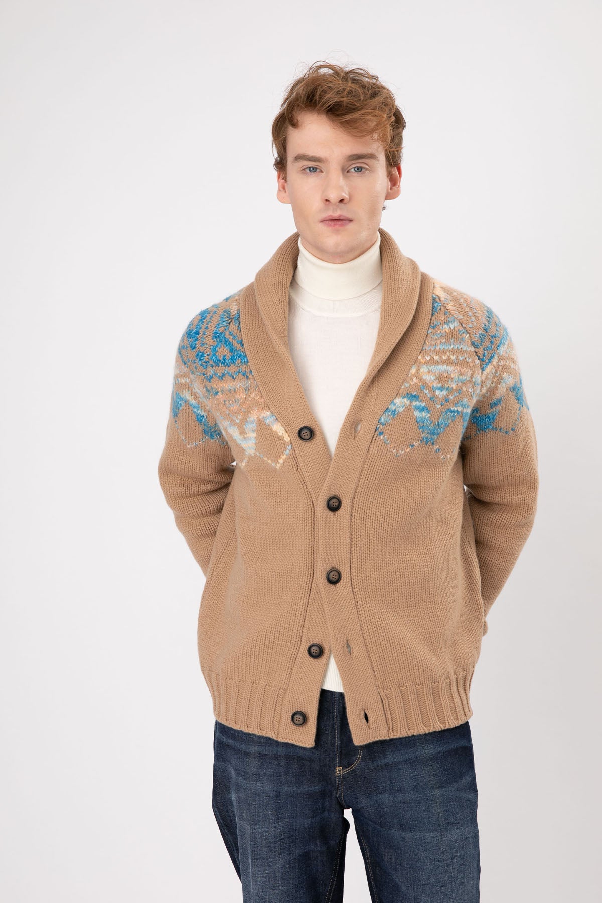 Gran Sasso Şal Yaka Yün Örgü Triko Ceket-Libas Trendy Fashion Store