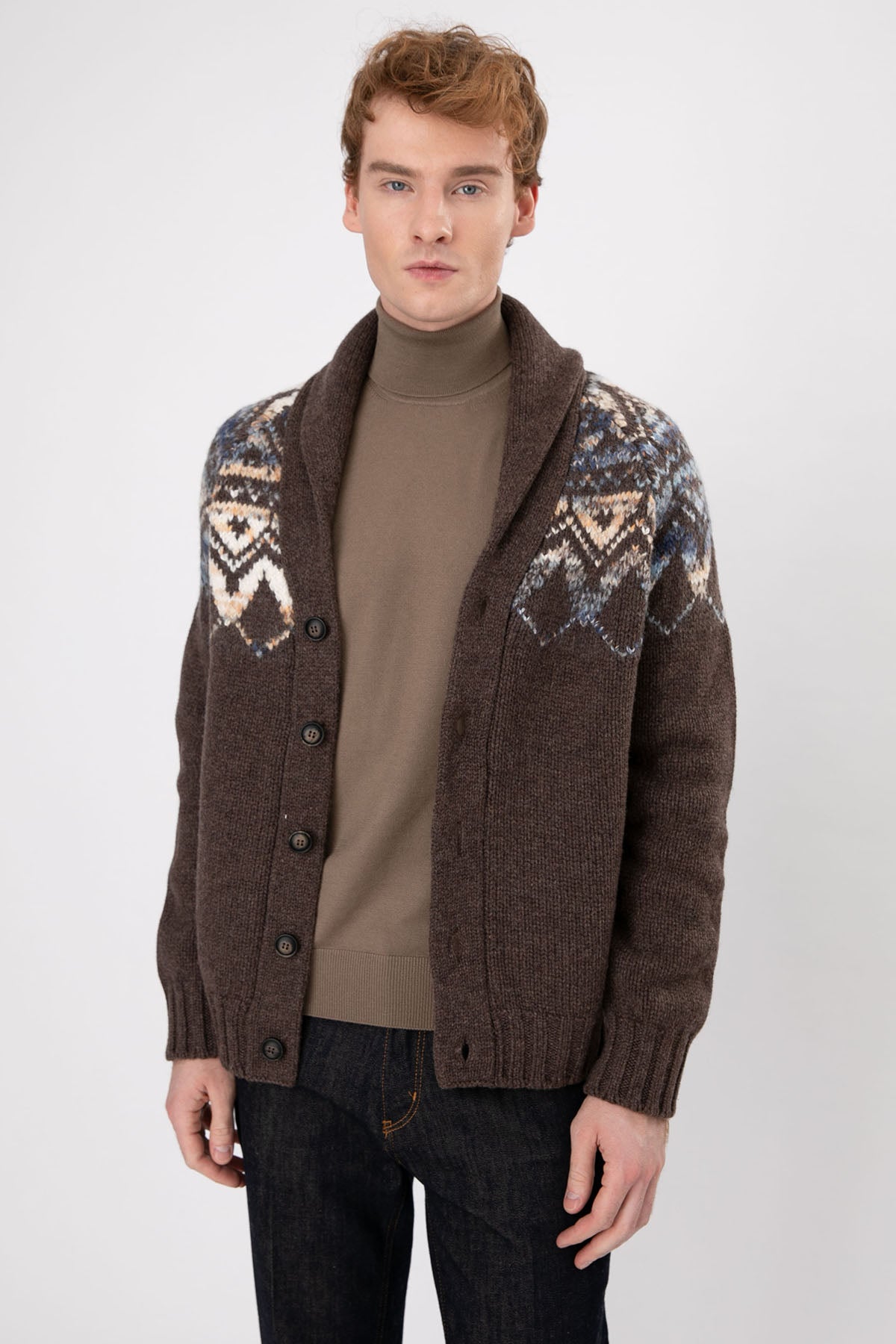 Gran Sasso Şal Yaka Yün Örgü Triko Ceket-Libas Trendy Fashion Store