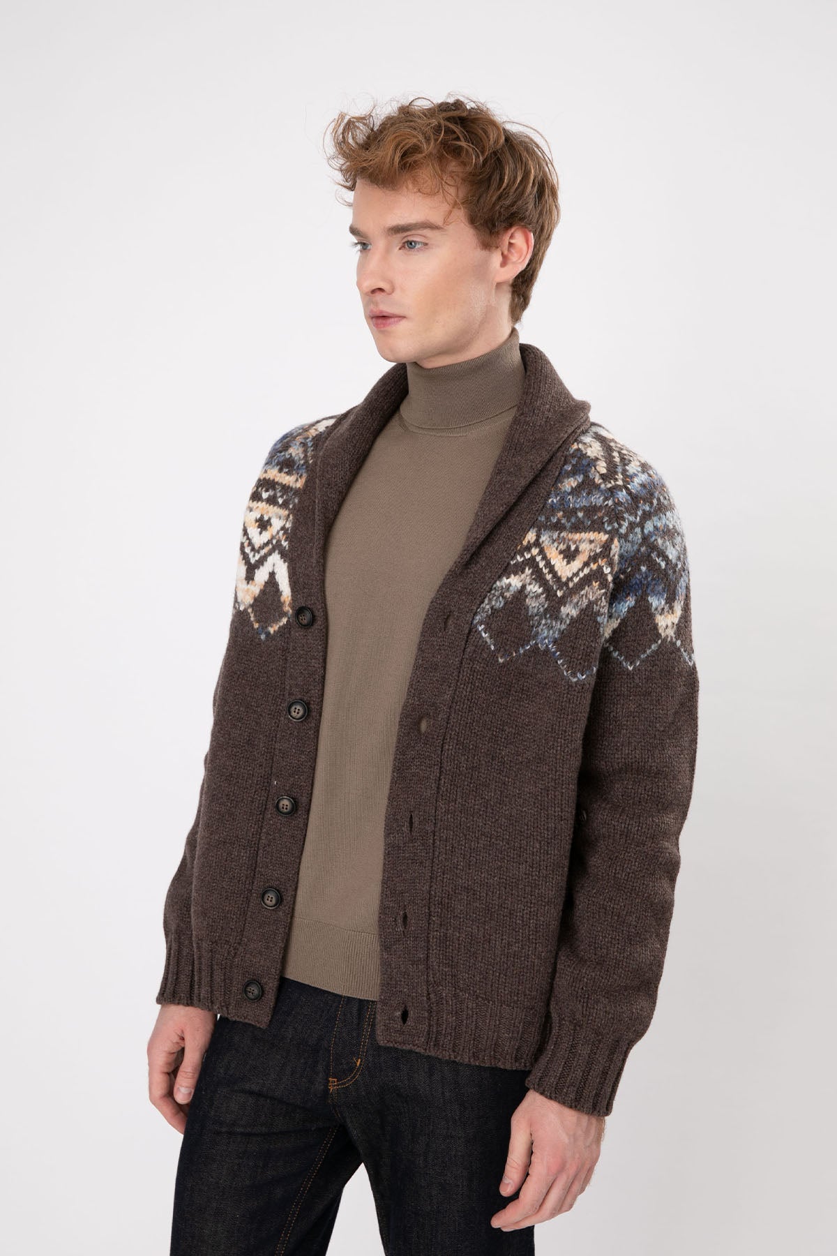 Gran Sasso Şal Yaka Yün Örgü Triko Ceket-Libas Trendy Fashion Store