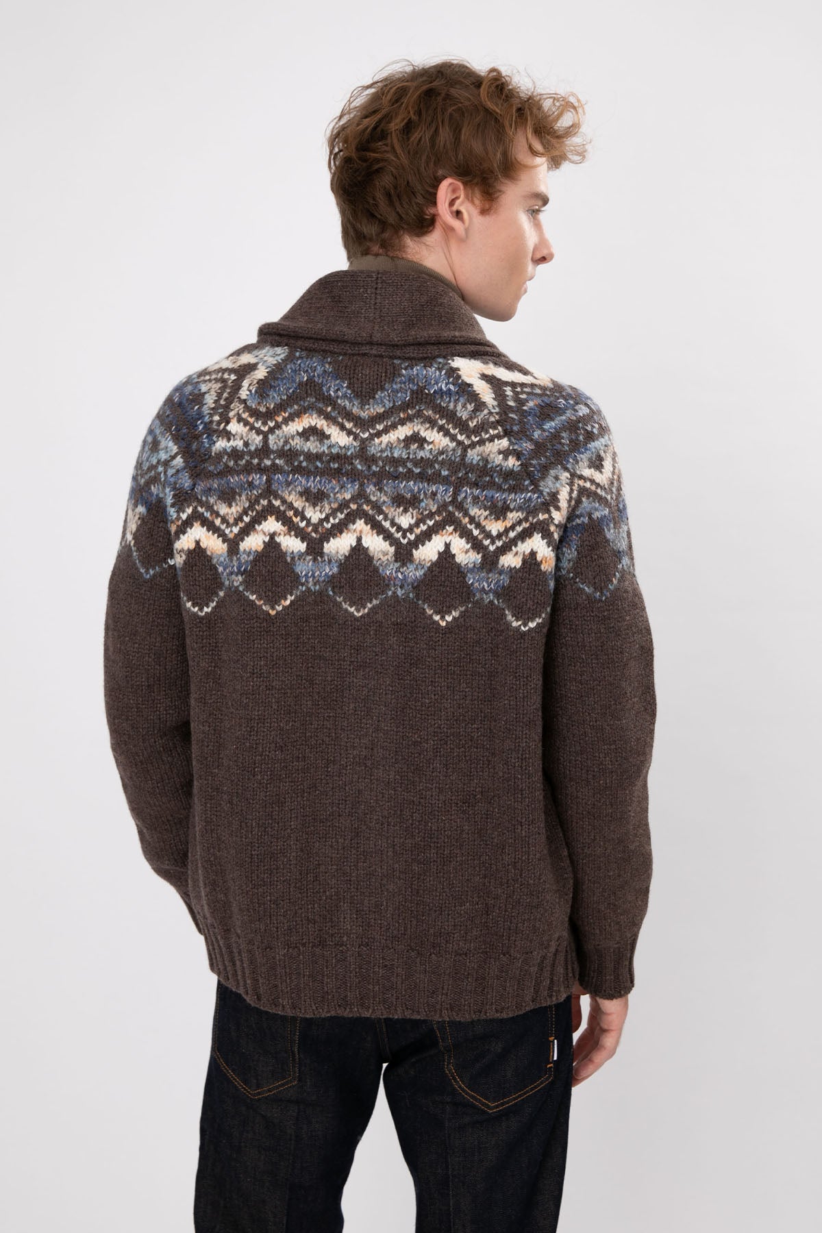 Gran Sasso Şal Yaka Yün Örgü Triko Ceket-Libas Trendy Fashion Store