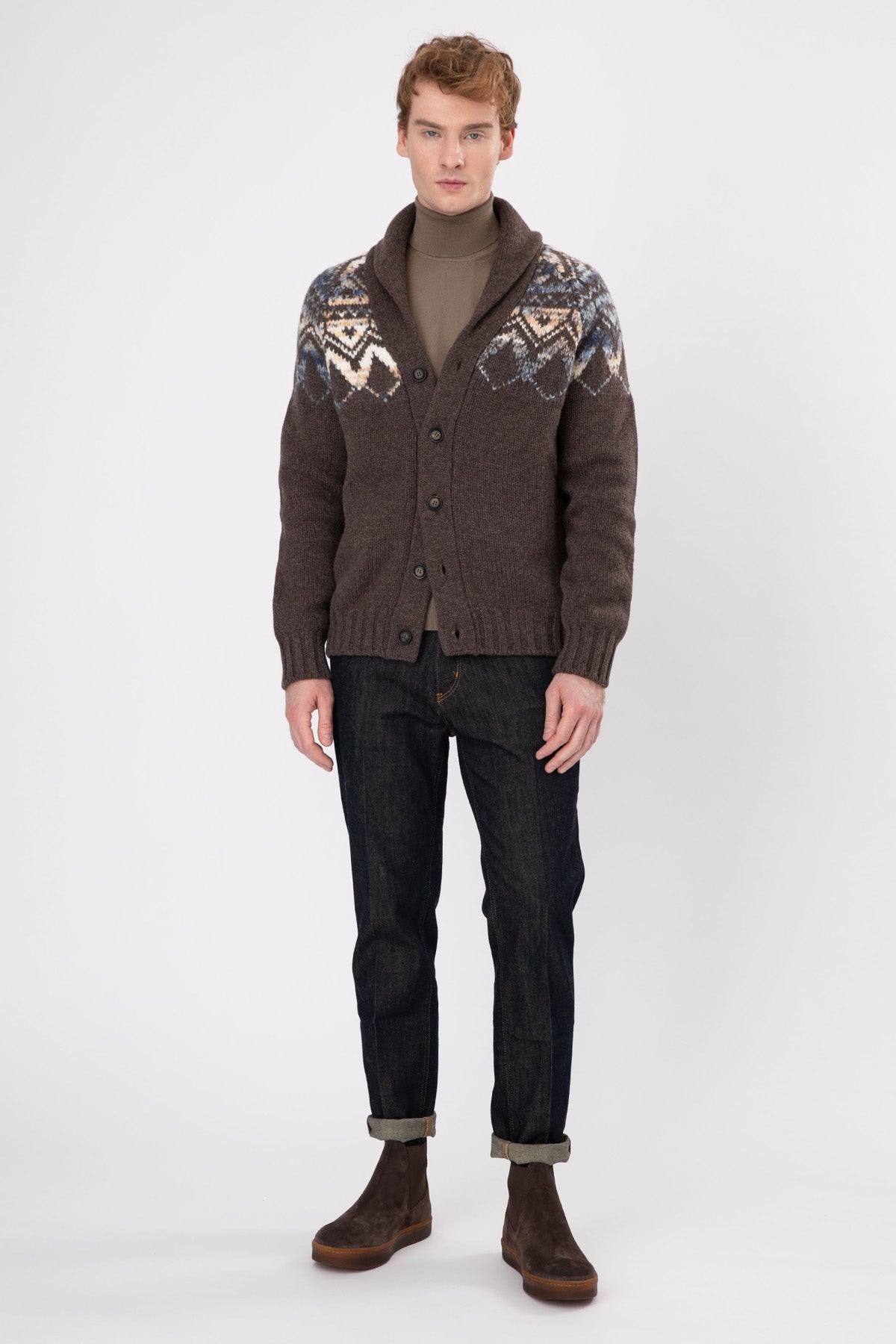 Gran Sasso Şal Yaka Yün Örgü Triko Ceket-Libas Trendy Fashion Store