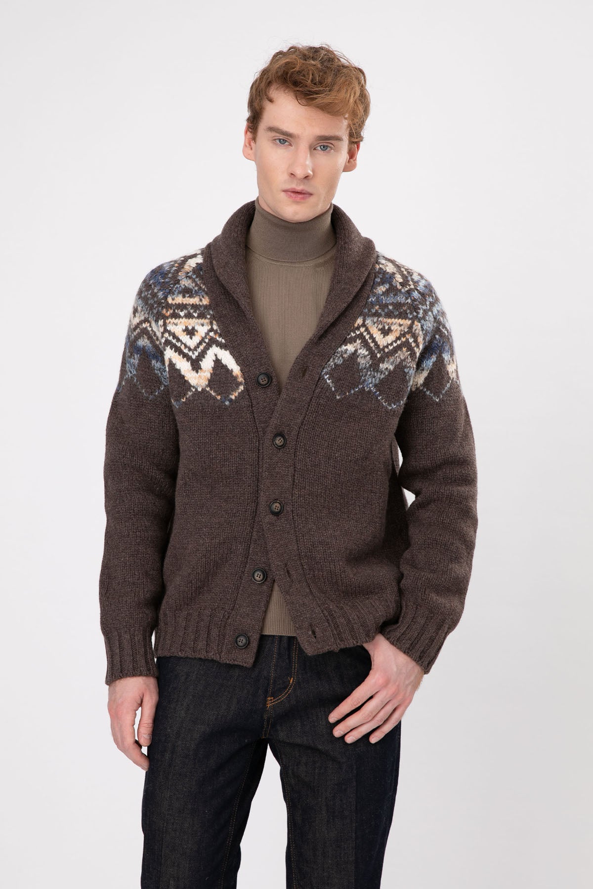 Gran Sasso Şal Yaka Yün Örgü Triko Ceket-Libas Trendy Fashion Store