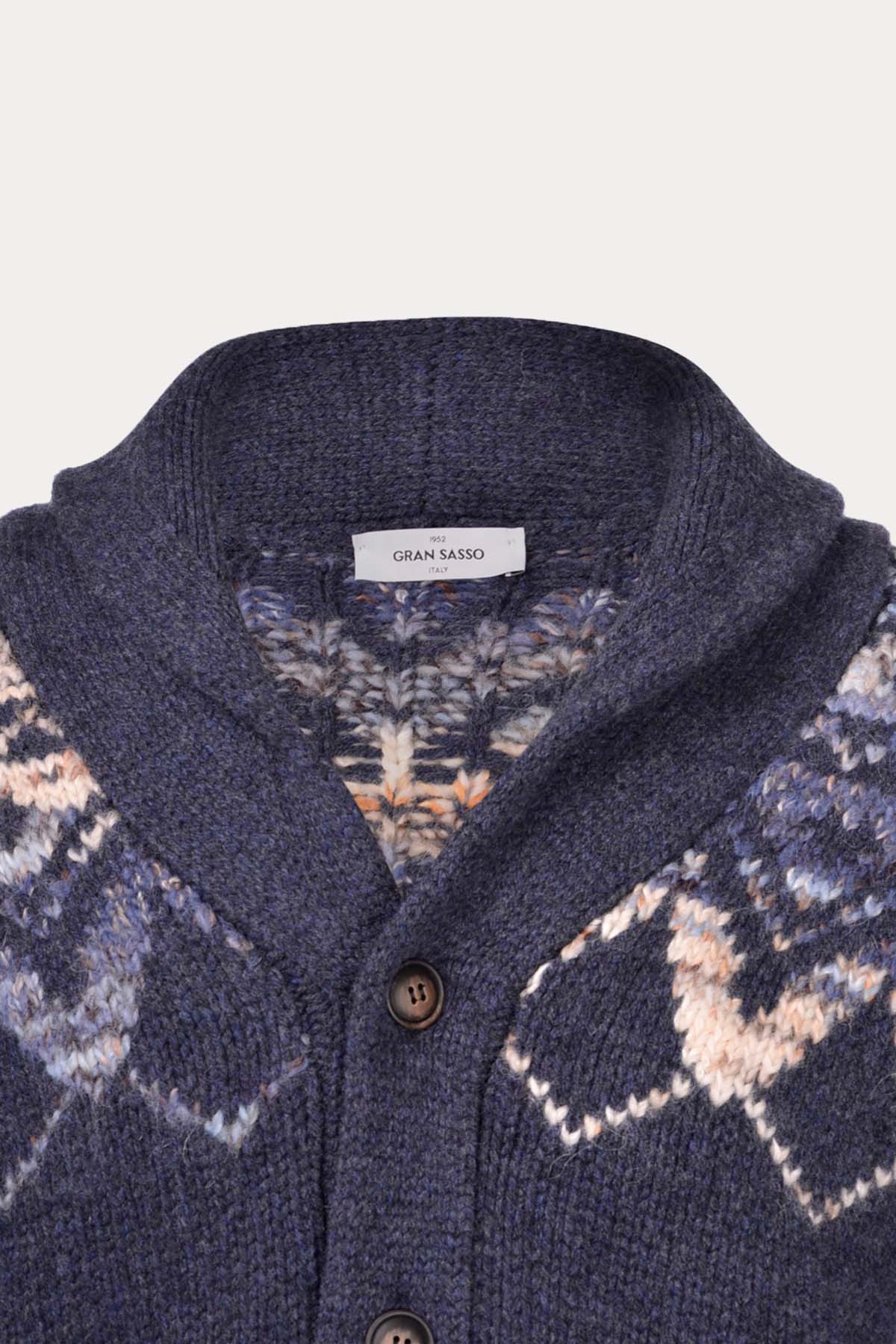 Gran Sasso Şal Yaka Yün Örgü Triko Ceket-Libas Trendy Fashion Store