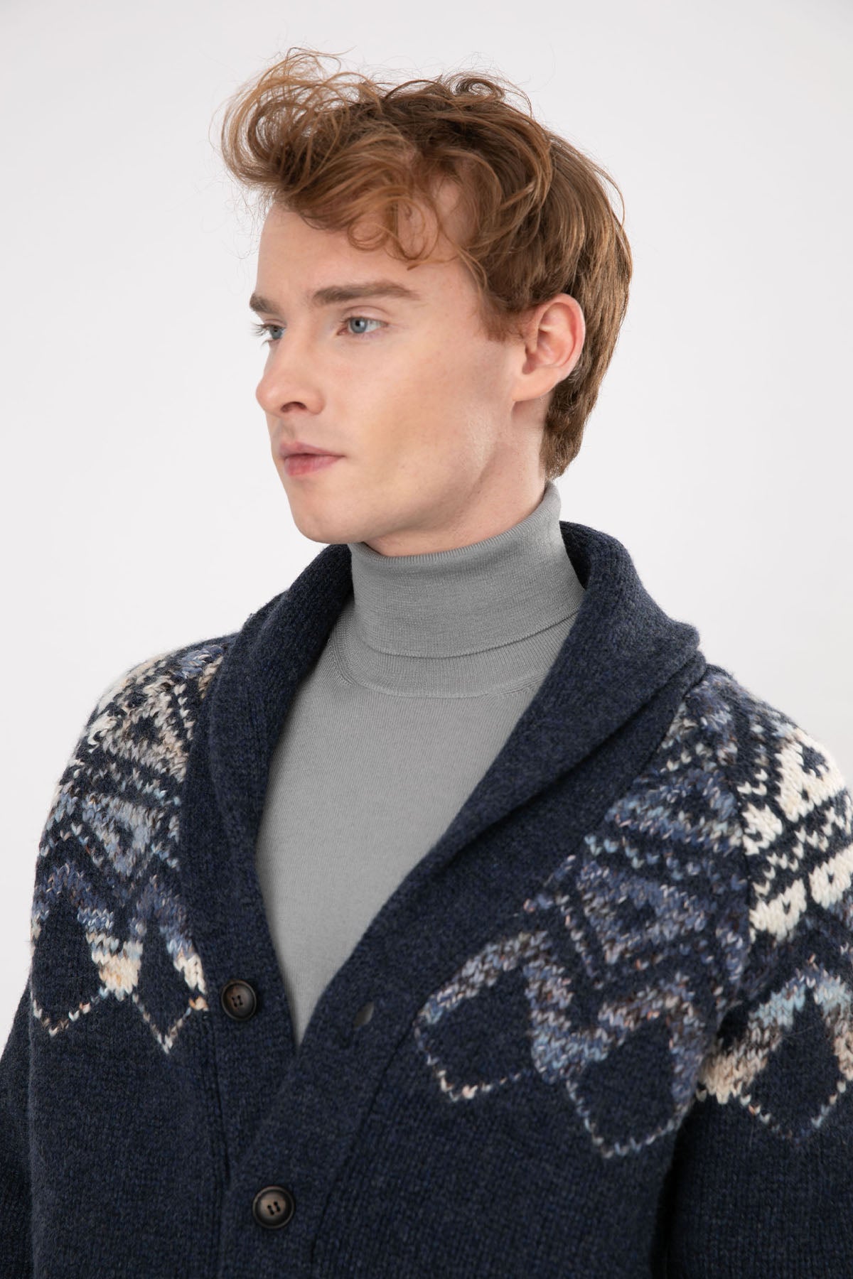 Gran Sasso Şal Yaka Yün Örgü Triko Ceket-Libas Trendy Fashion Store