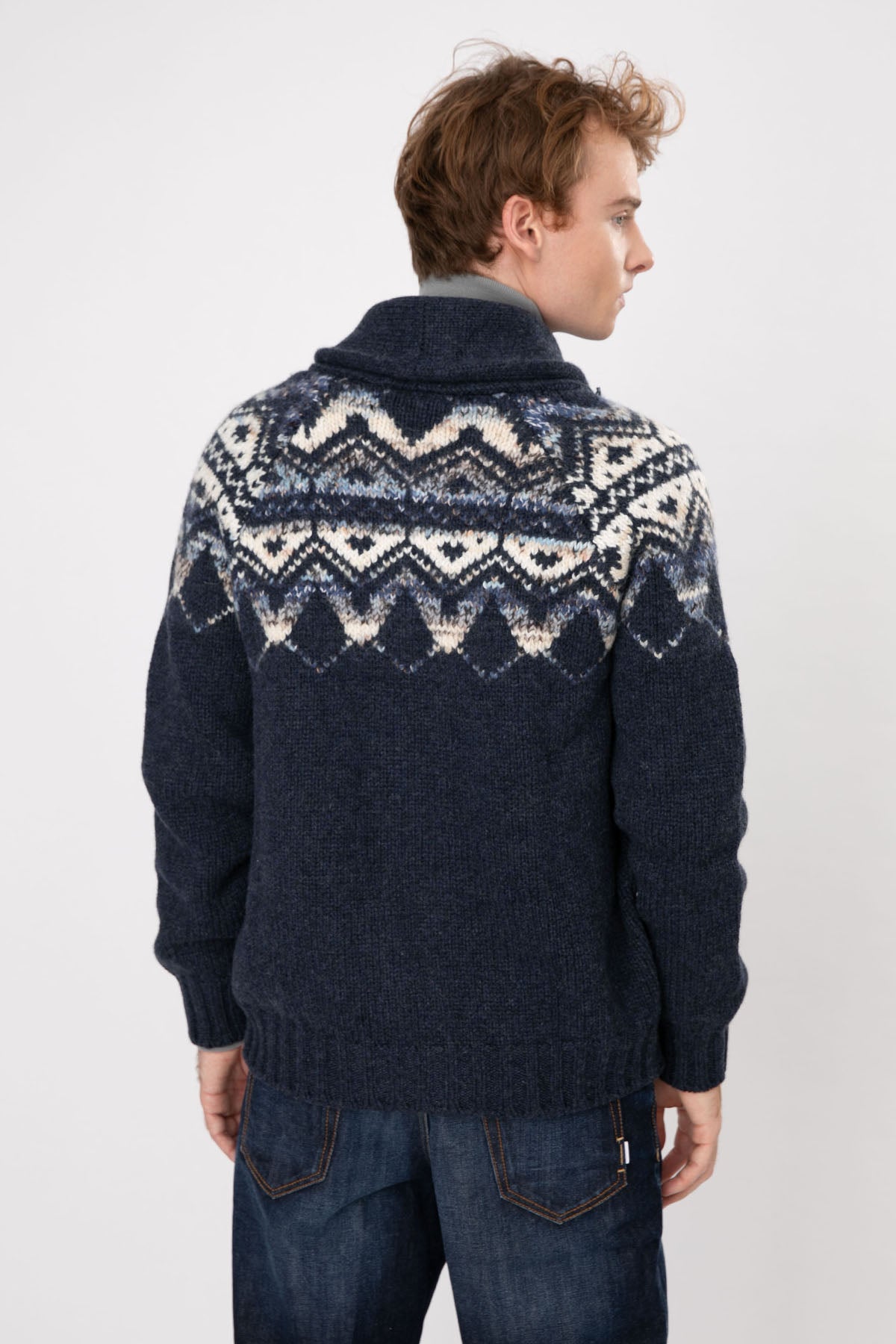 Gran Sasso Şal Yaka Yün Örgü Triko Ceket-Libas Trendy Fashion Store