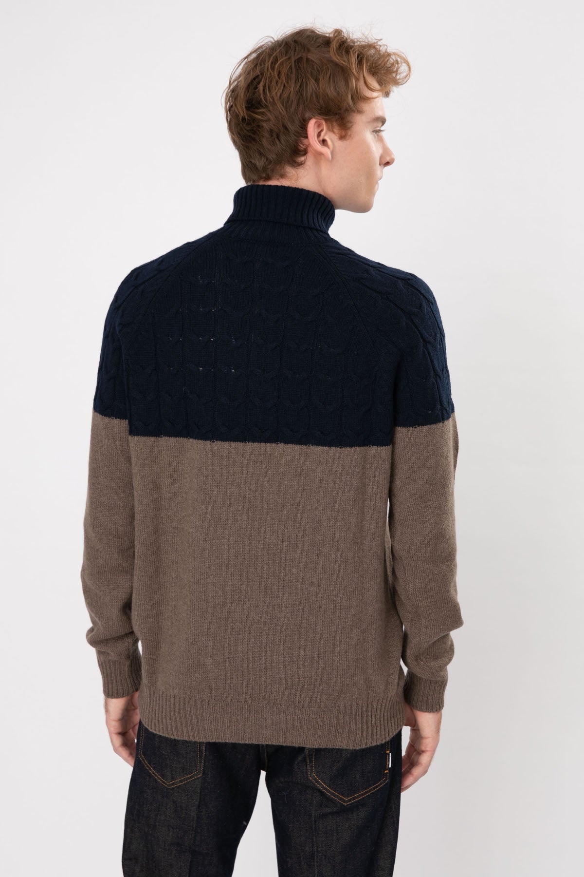 Gran Sasso Balıkçı Yaka Saç Örgü Yün Triko-Libas Trendy Fashion Store