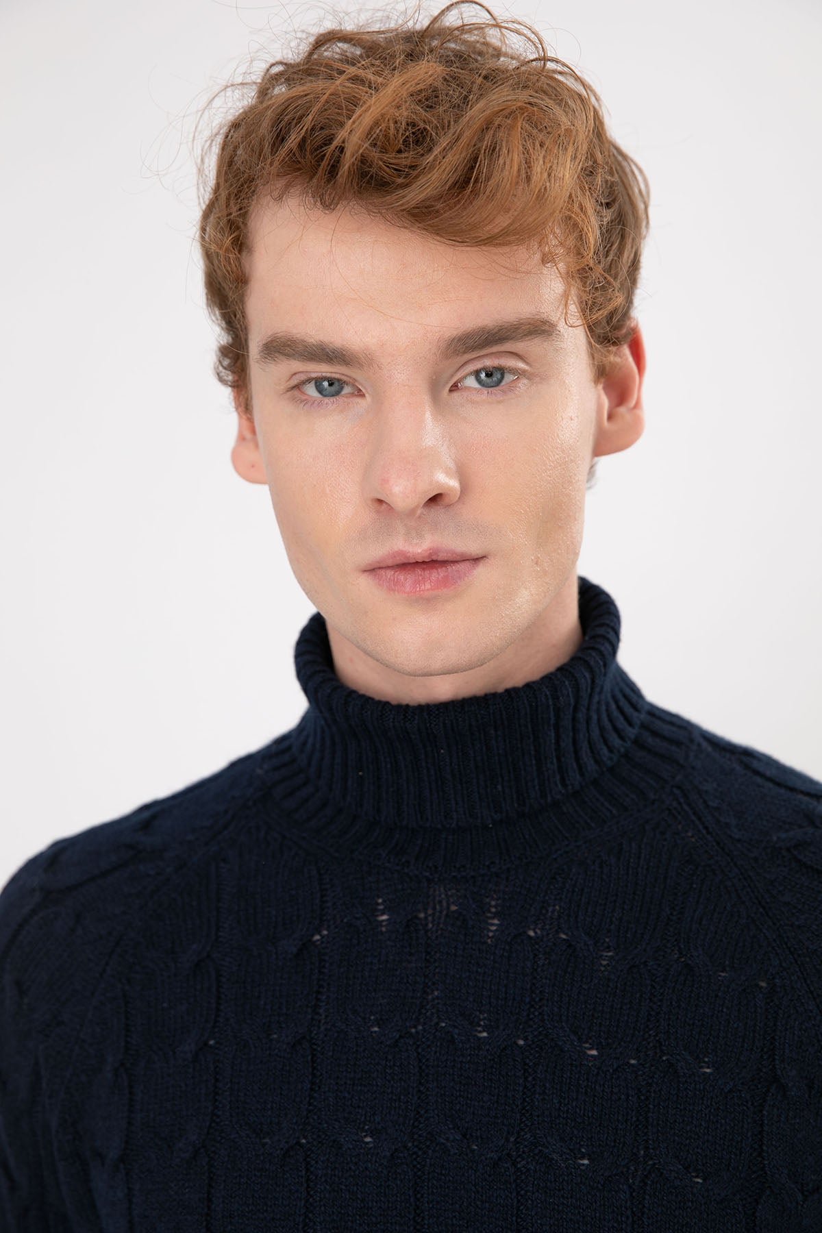 Gran Sasso Balıkçı Yaka Saç Örgü Yün Triko-Libas Trendy Fashion Store