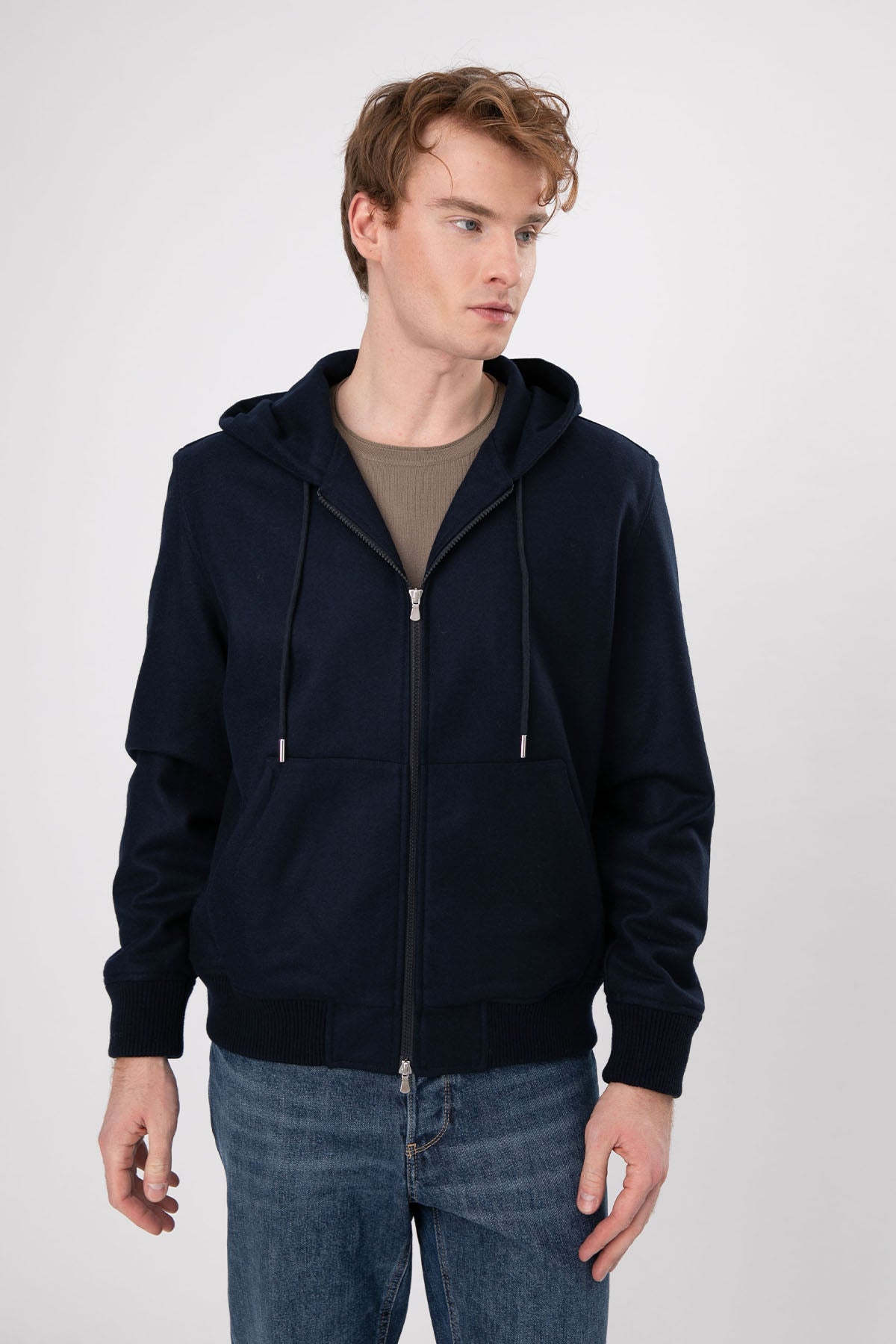 Gran Sasso Kapüşonlu Yün Sweatshirt Ceket-Libas Trendy Fashion Store