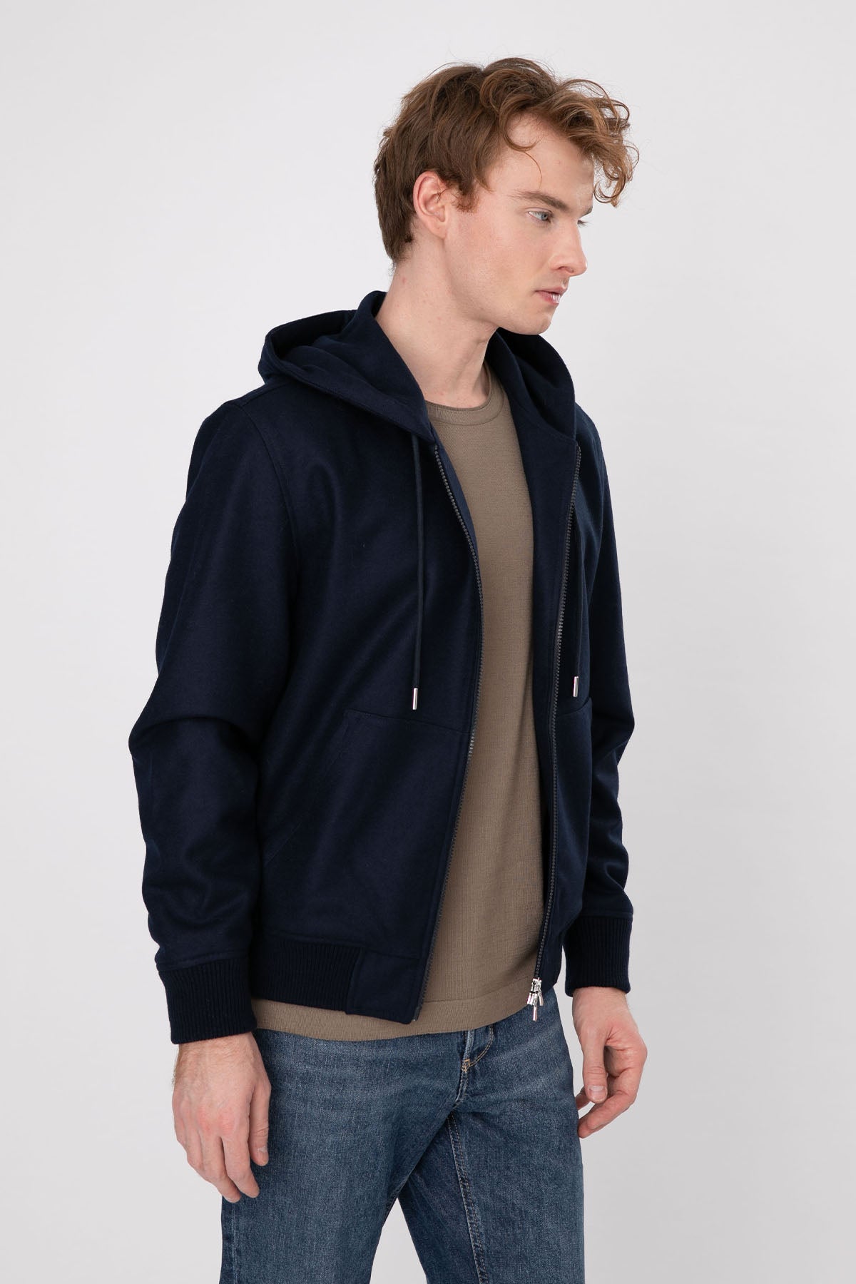 Gran Sasso Kapüşonlu Yün Sweatshirt Ceket-Libas Trendy Fashion Store