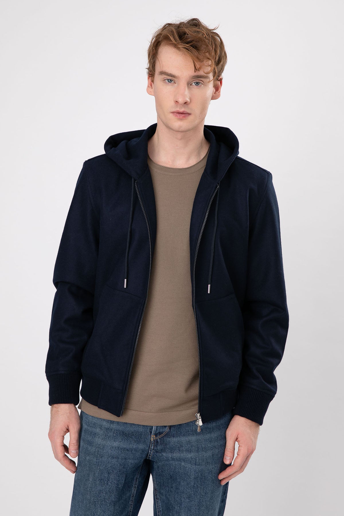 Gran Sasso Kapüşonlu Yün Sweatshirt Ceket-Libas Trendy Fashion Store