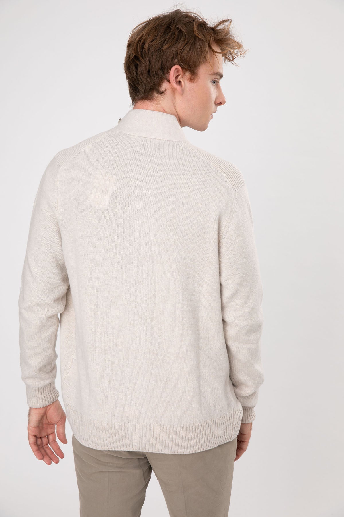 Gran Sasso Dik Yaka Yün Örgü Triko Ceket-Libas Trendy Fashion Store