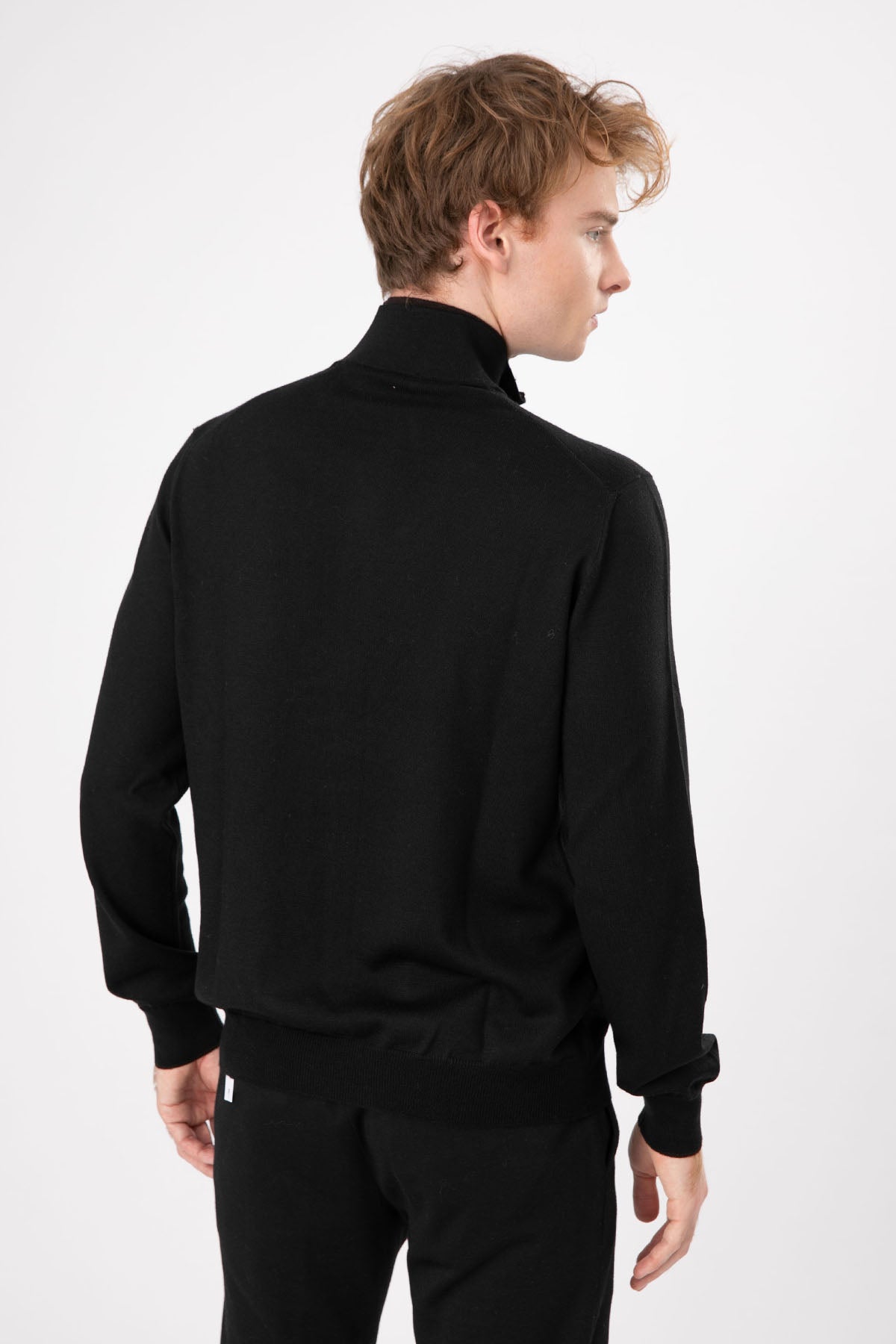 Gran Sasso Dik Yaka Fermuarlı Yün Triko Ceket-Libas Trendy Fashion Store