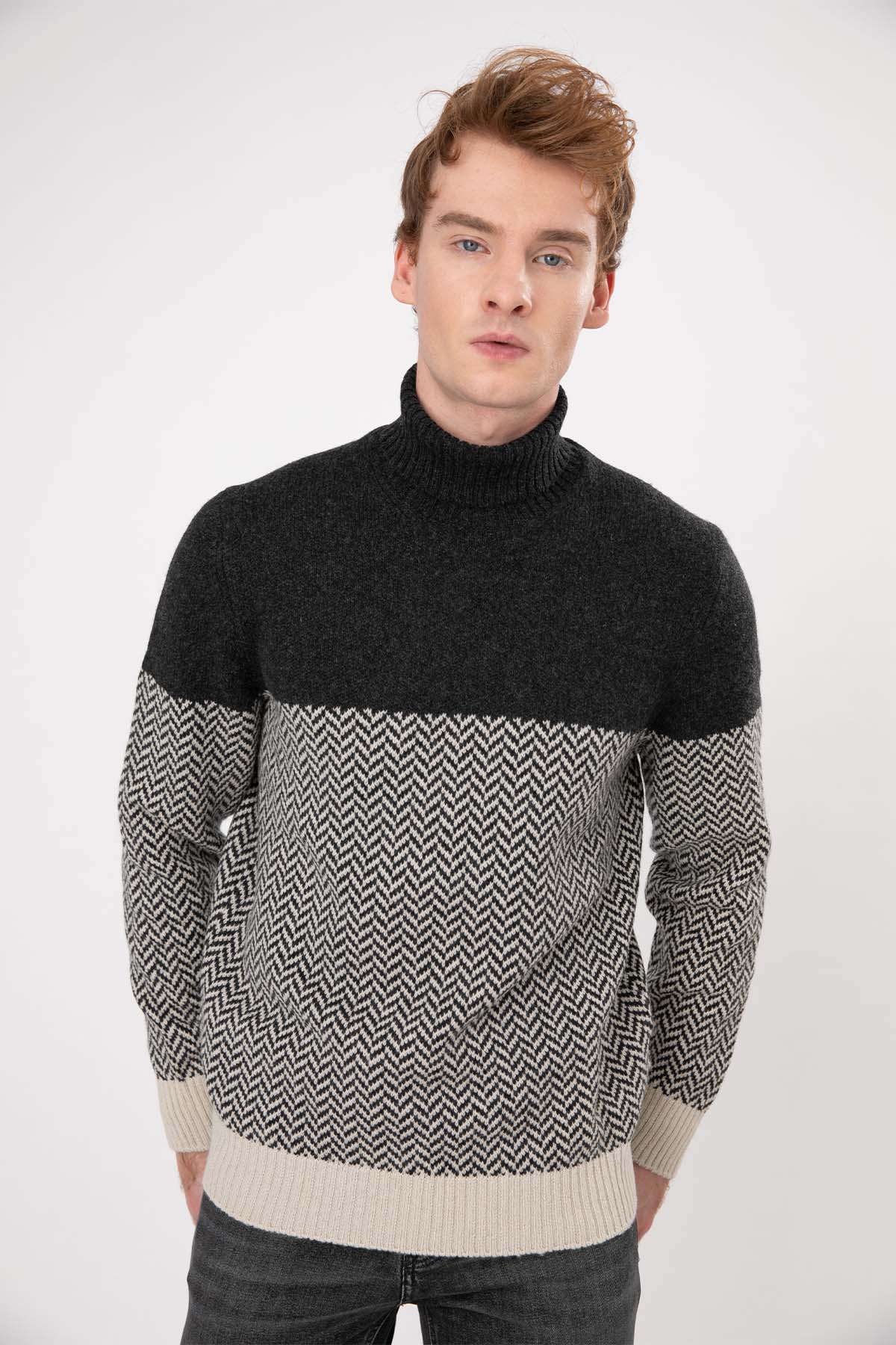 Gran Sasso Balıkçı Yaka Yün Örgü Triko-Libas Trendy Fashion Store