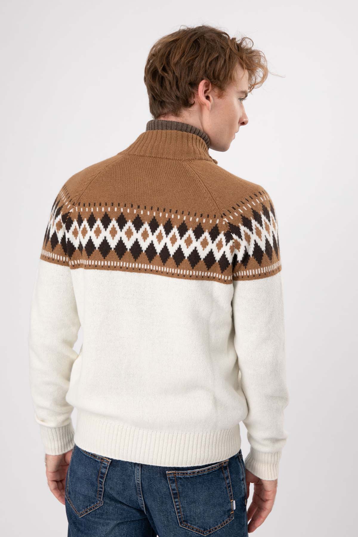 Gran Sasso Dik Yaka Yün Örgü Triko Ceket-Libas Trendy Fashion Store