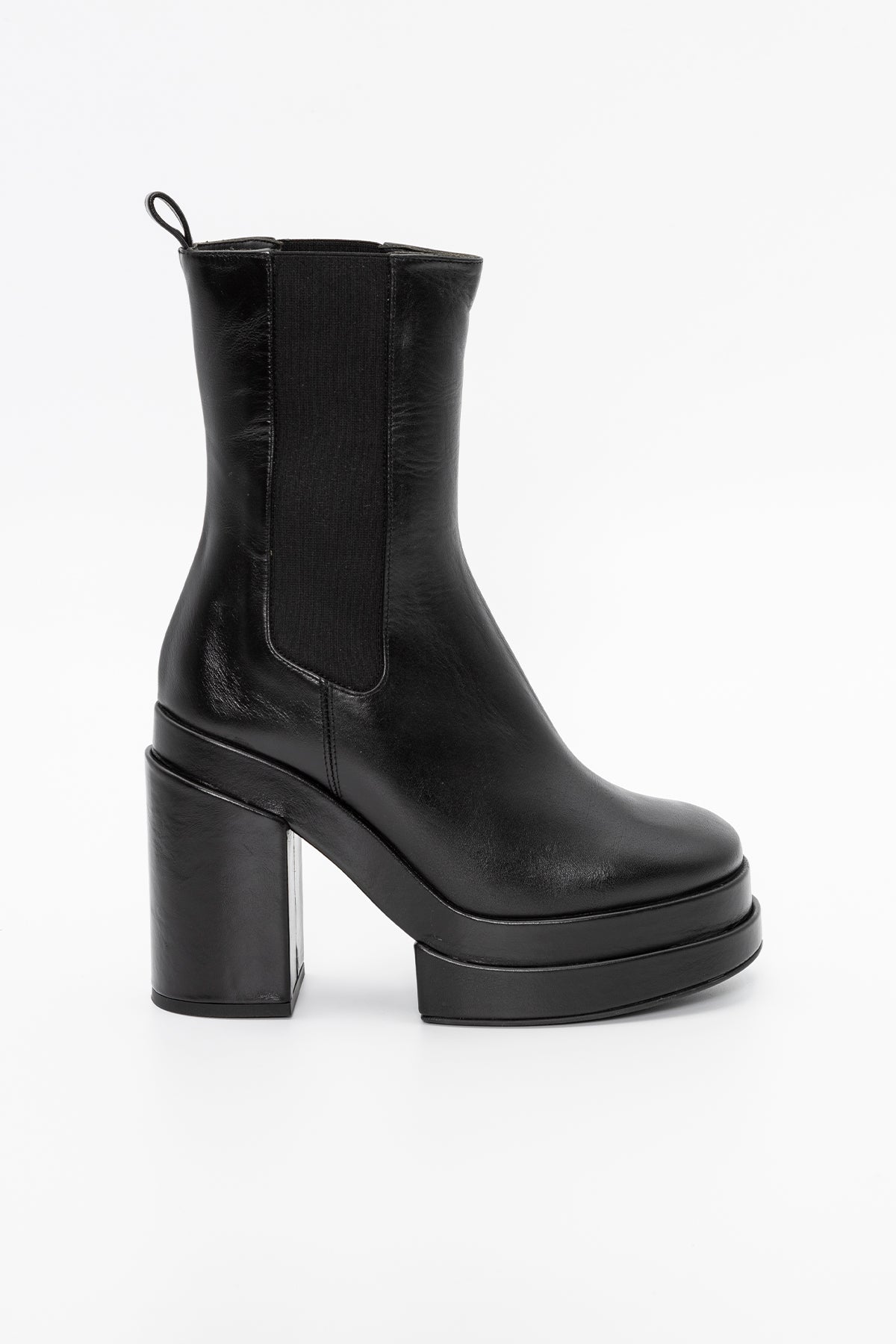 Paloma Barcelo Simon Lastik Bantlı Küt Burun Deri Bot-Libas Trendy Fashion Store