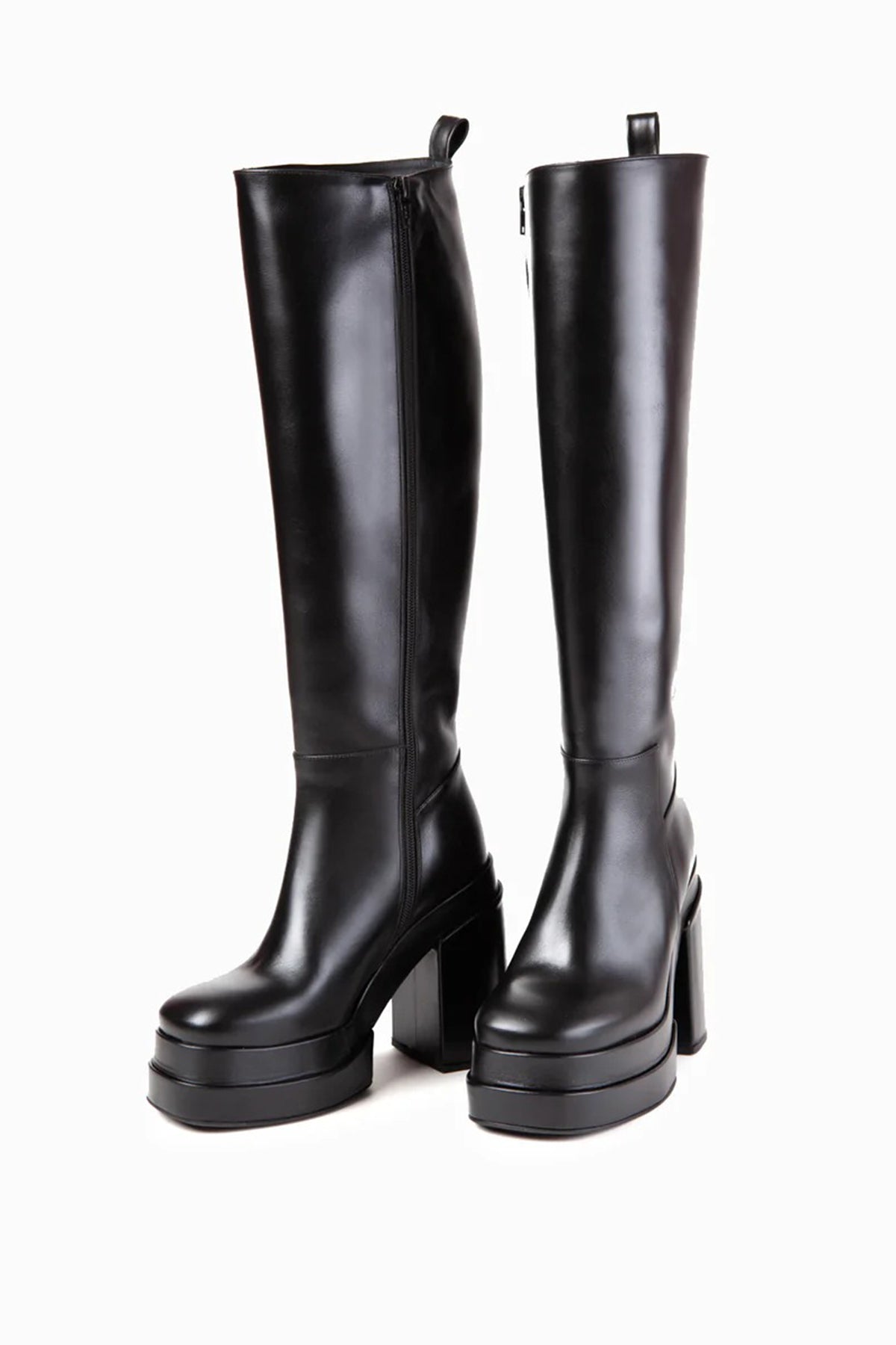 Paloma Barcelo Saul Küt Burun Topuklu Deri Çizme-Libas Trendy Fashion Store