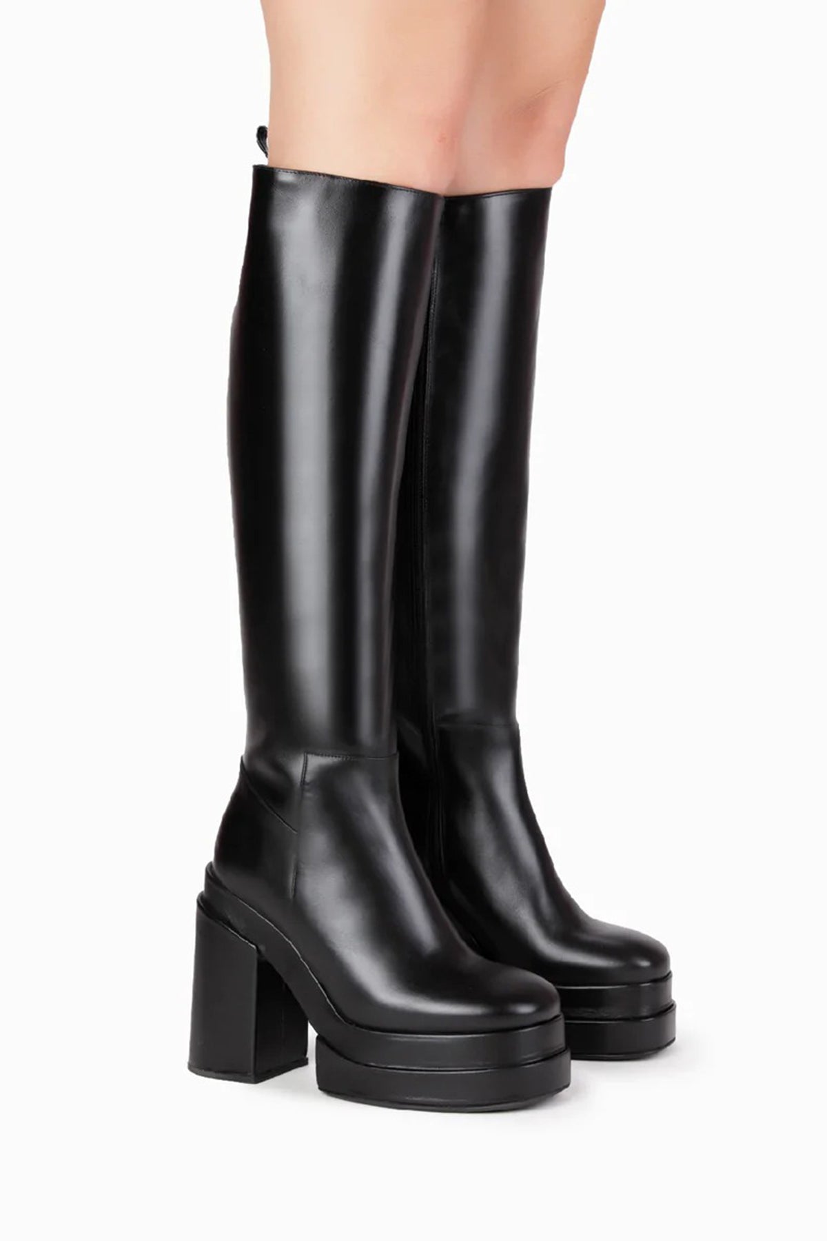 Paloma Barcelo Saul Küt Burun Topuklu Deri Çizme-Libas Trendy Fashion Store