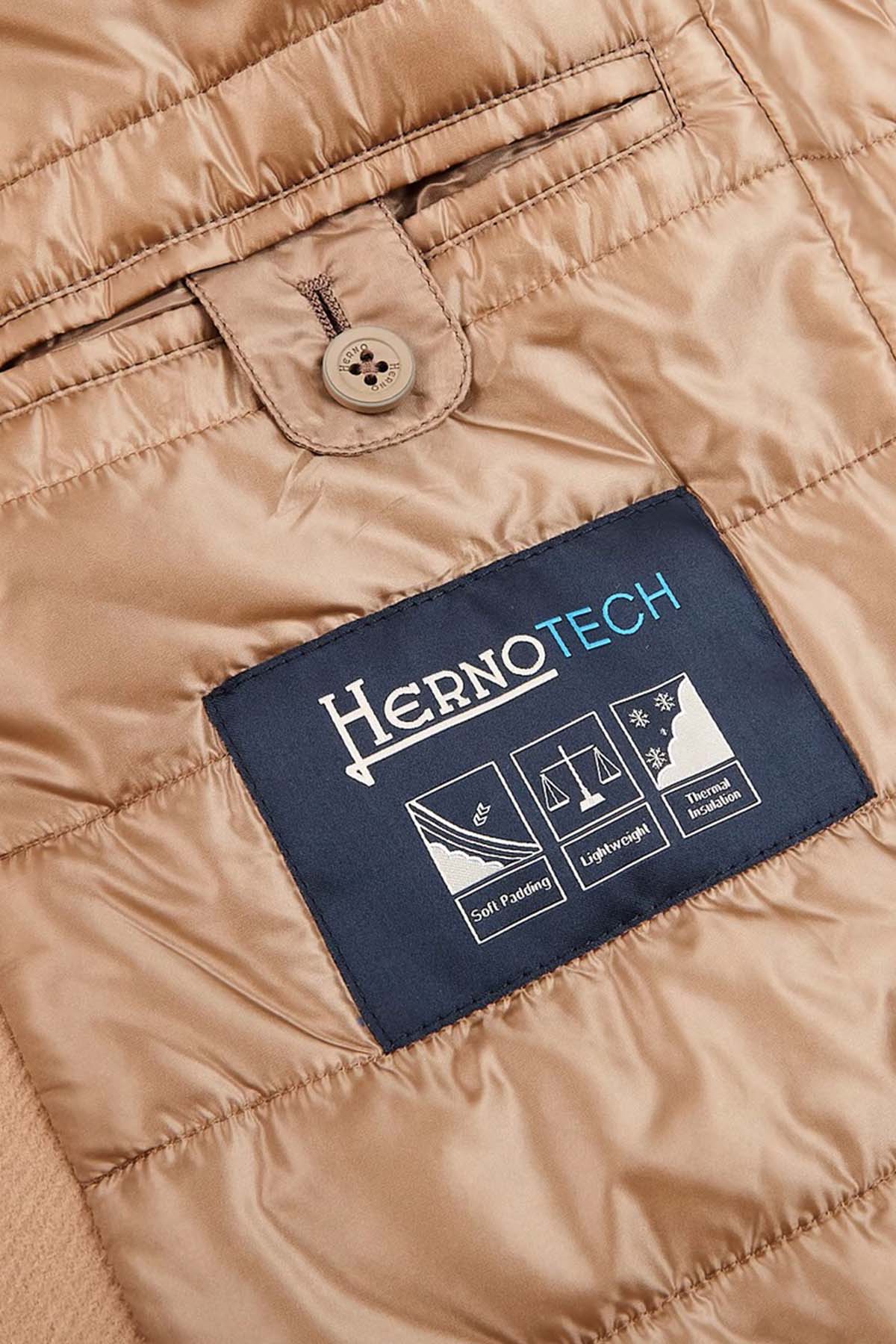 Herno Yakası Eko Kürklü Yün Kaban-Libas Trendy Fashion Store