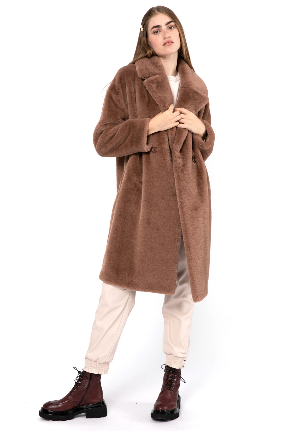 Herno Kruvaze Peluş Manto-Libas Trendy Fashion Store