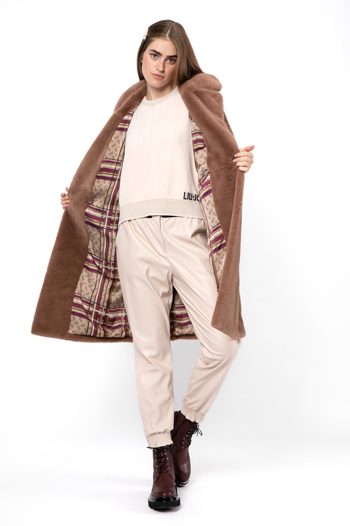 Herno Kruvaze Peluş Manto-Libas Trendy Fashion Store