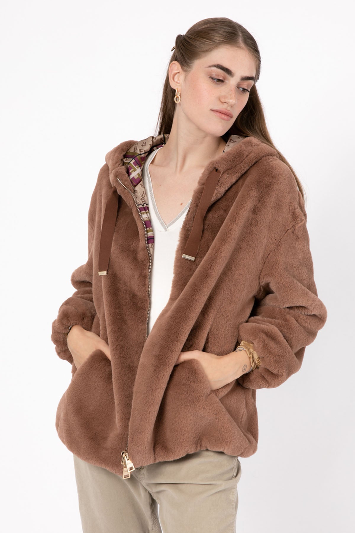 Herno Monogram Astarlı Peluş Mont-Libas Trendy Fashion Store