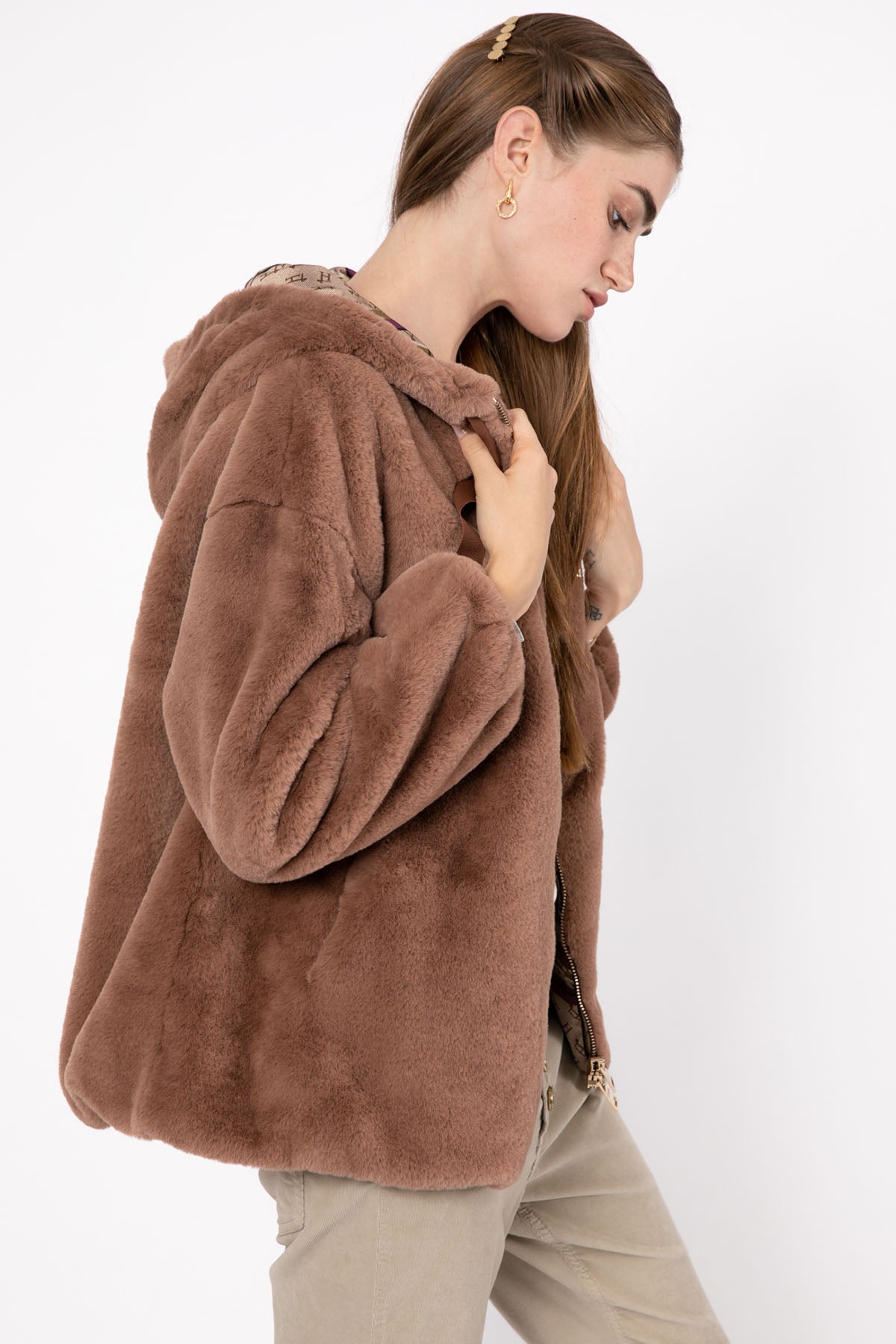 Herno Monogram Astarlı Peluş Mont-Libas Trendy Fashion Store