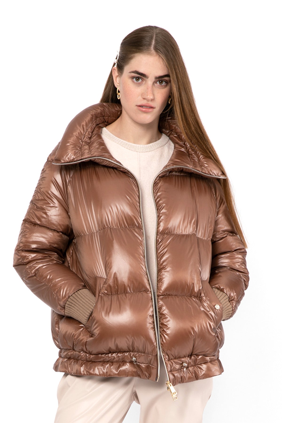 Herno Geniş Kesim Parlak Puffer Mont-Libas Trendy Fashion Store