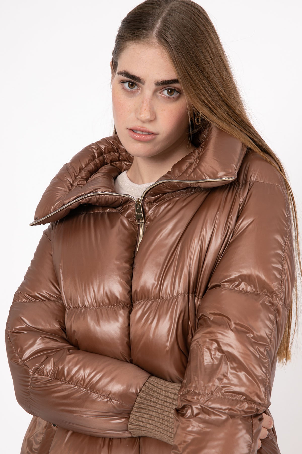 Herno Geniş Kesim Parlak Puffer Mont-Libas Trendy Fashion Store