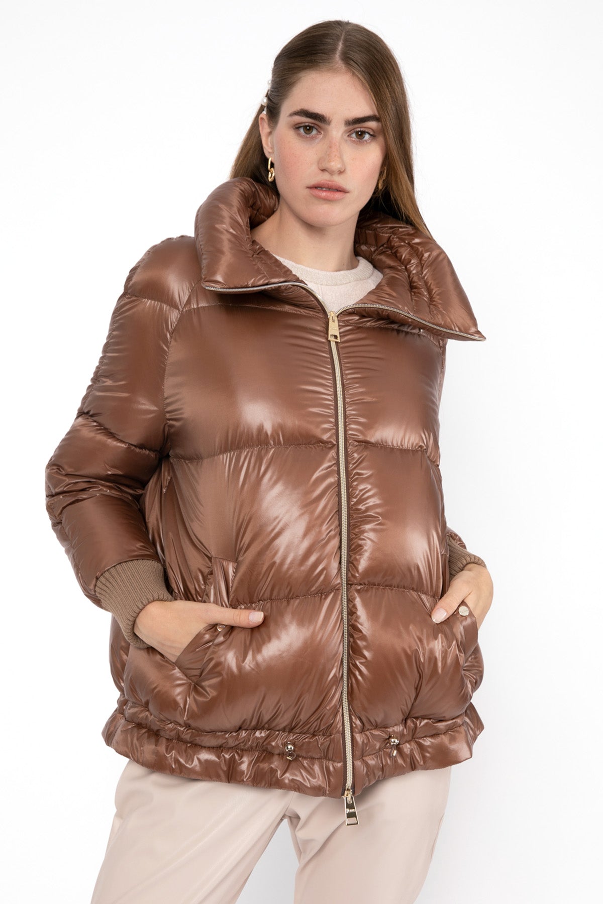 Herno Geniş Kesim Parlak Puffer Mont-Libas Trendy Fashion Store