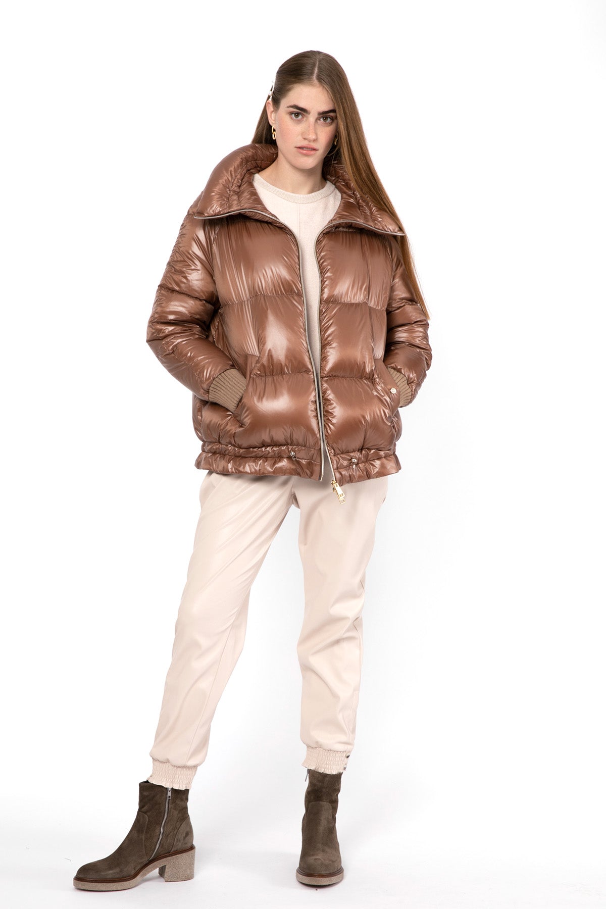 Herno Geniş Kesim Parlak Puffer Mont-Libas Trendy Fashion Store