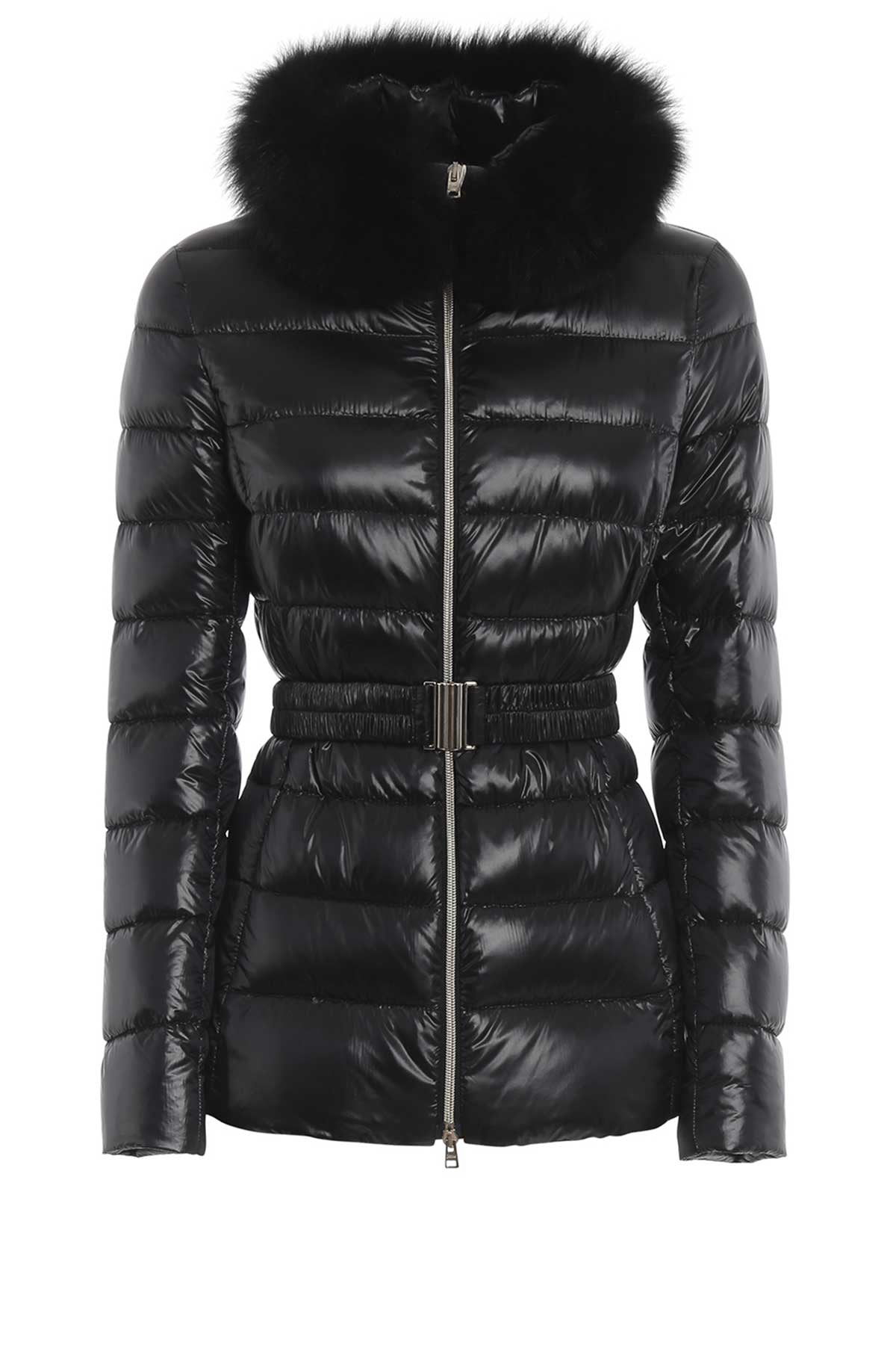 Herno Claudia Kemerli Kürklü Yaka Puffer Mont-Libas Trendy Fashion Store