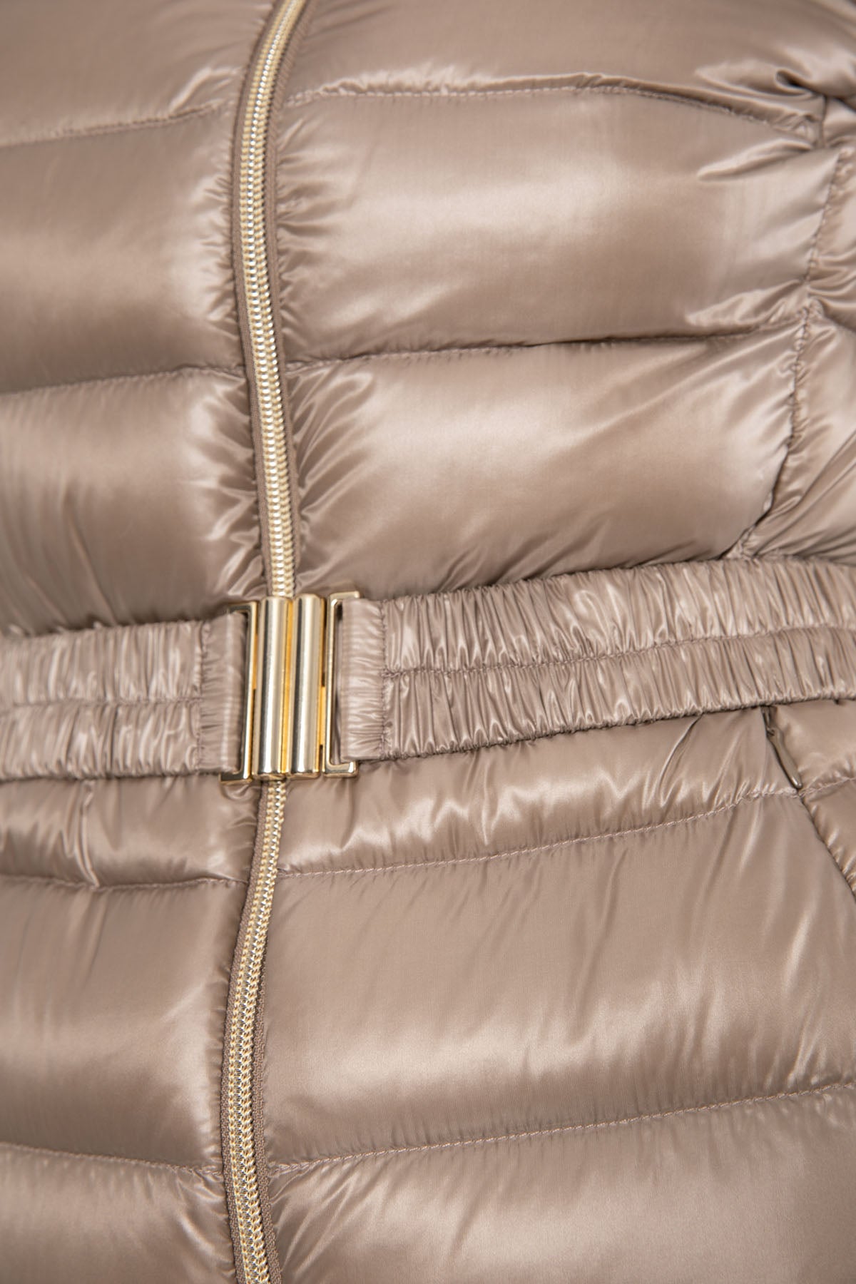 Herno Yakası Triko Detaylı Belden Kemerli Puffer Mont-Libas Trendy Fashion Store