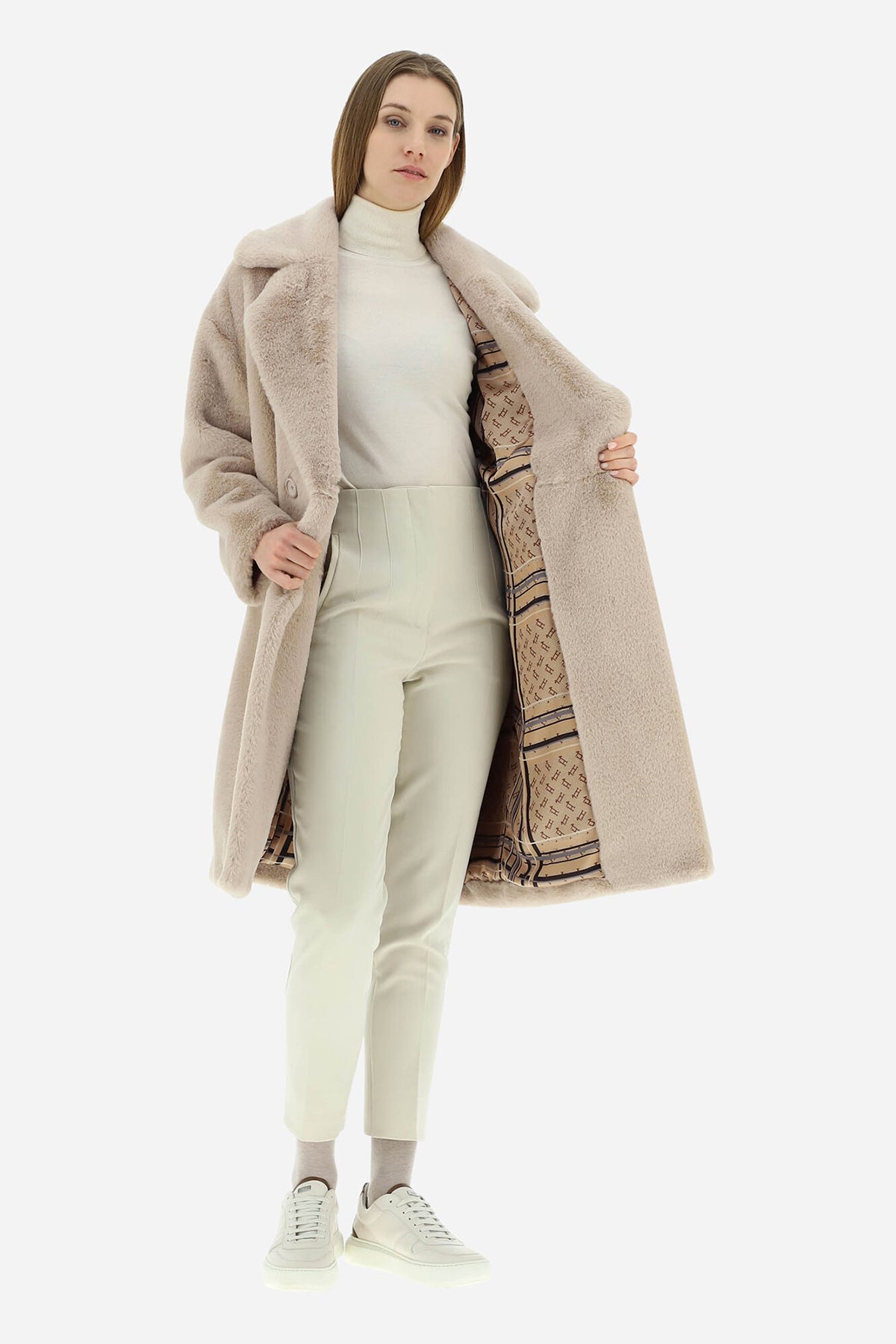 Herno Kruvaze Peluş Kaban-Libas Trendy Fashion Store