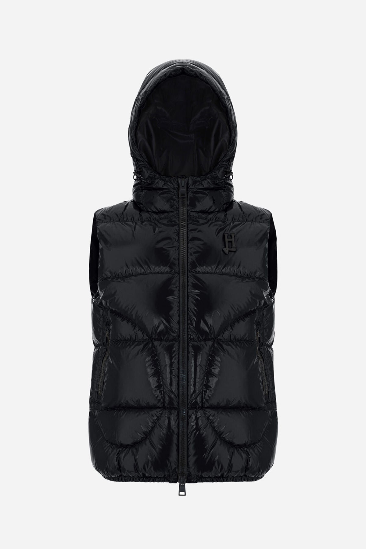 Herno Kapüşonlu Parlak Puffer Yelek-Libas Trendy Fashion Store