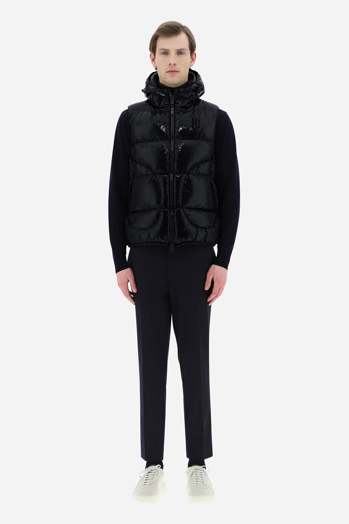 Herno Kapüşonlu Parlak Puffer Yelek-Libas Trendy Fashion Store