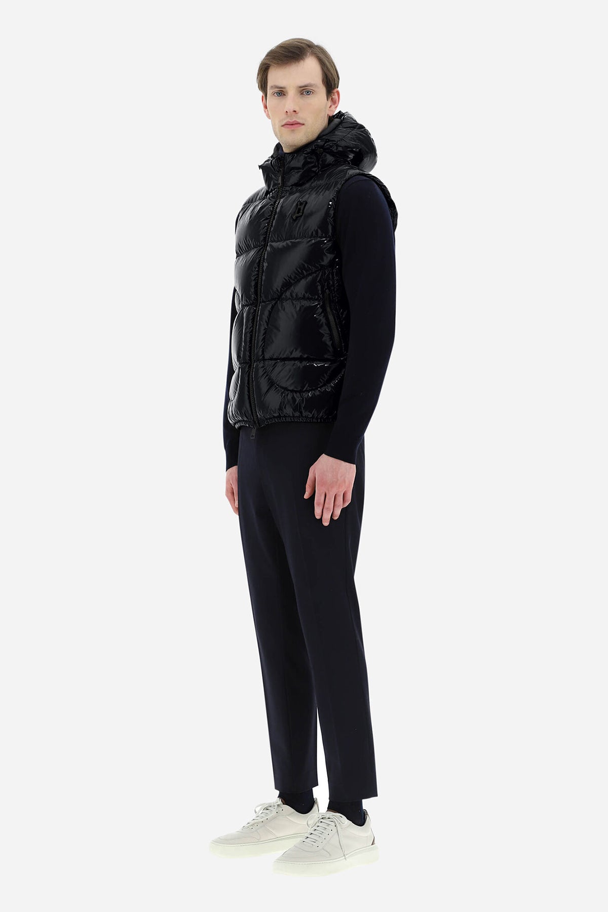 Herno Kapüşonlu Parlak Puffer Yelek-Libas Trendy Fashion Store