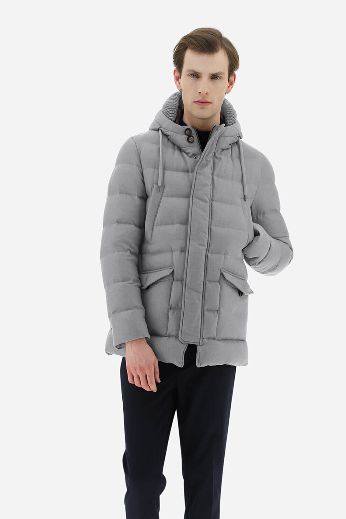 Herno Kapüşonlu Puffer Yün Kaban-Libas Trendy Fashion Store