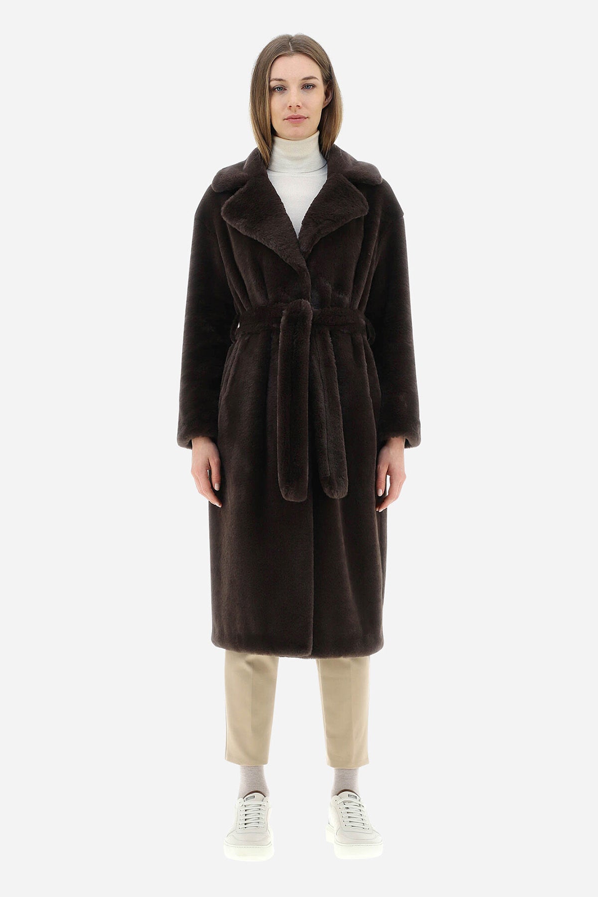 Herno Belden Kuşaklı Peluş Manto-Libas Trendy Fashion Store