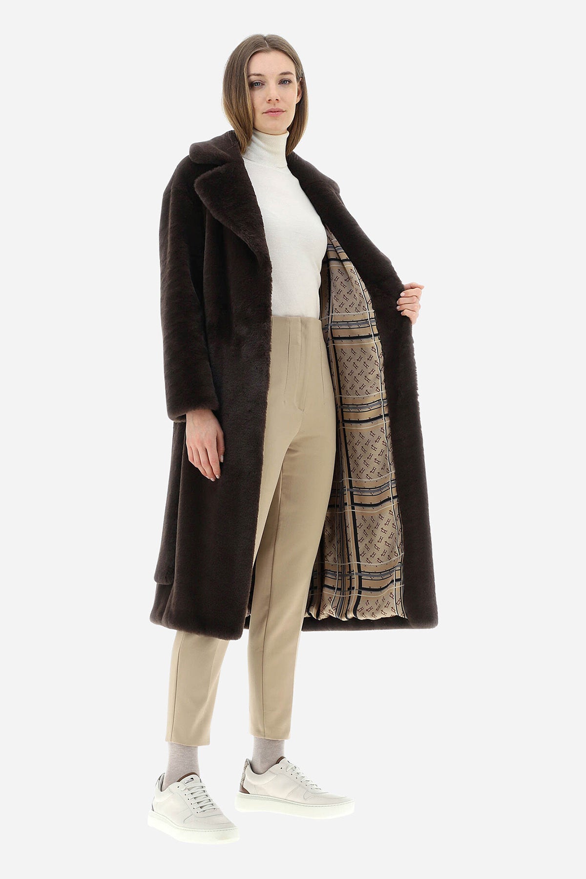 Herno Belden Kuşaklı Peluş Manto-Libas Trendy Fashion Store