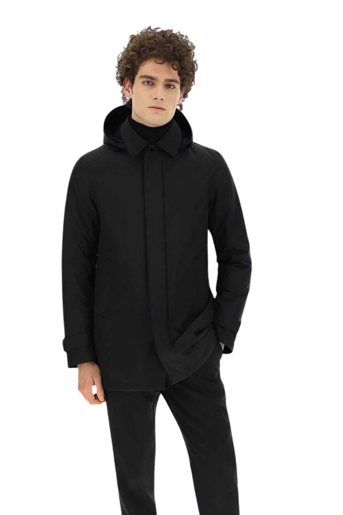 Herno Gore-Tex Laminar Slim Fit Kapüşonlu Kaban-Libas Trendy Fashion Store