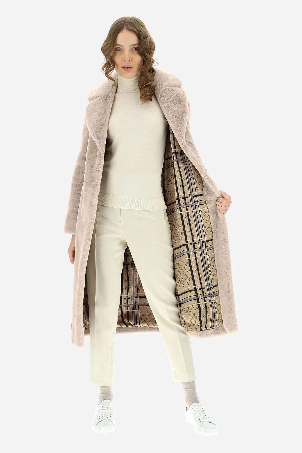 Herno Belden Kuşaklı Peluş Manto-Libas Trendy Fashion Store