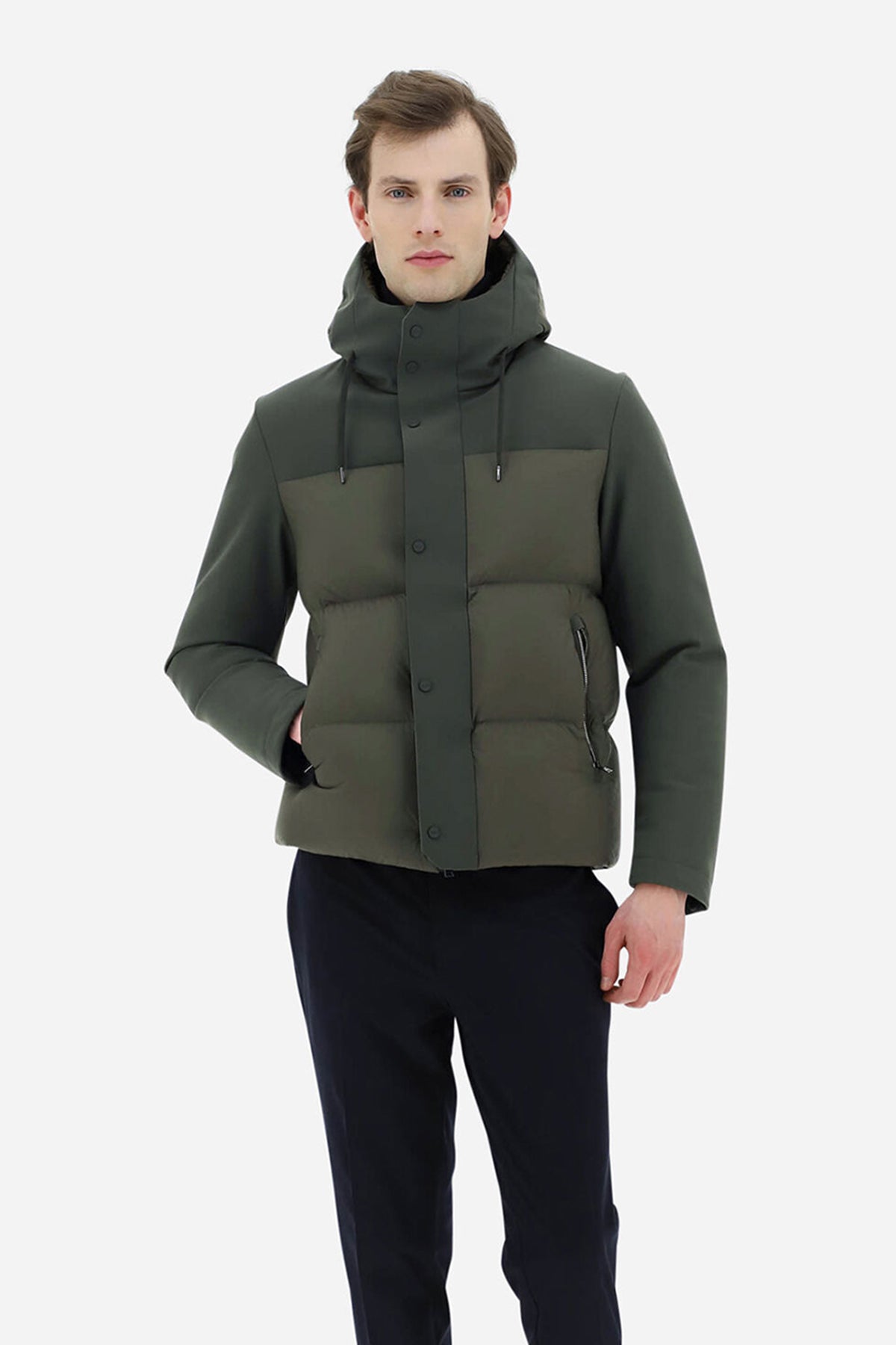 Herno Kapüşonlu Streç Puffer Mont-Libas Trendy Fashion Store