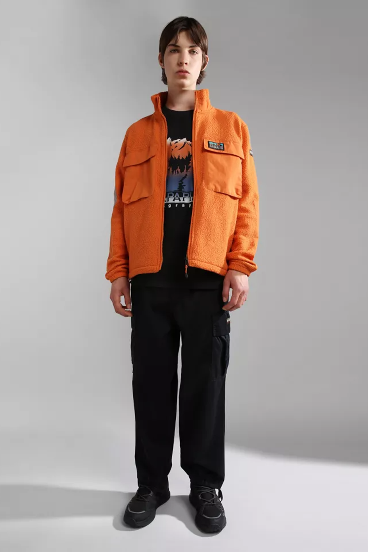 Napapijri Hill Grafik Baskılı Geniş Kesim T-shirt-Libas Trendy Fashion Store