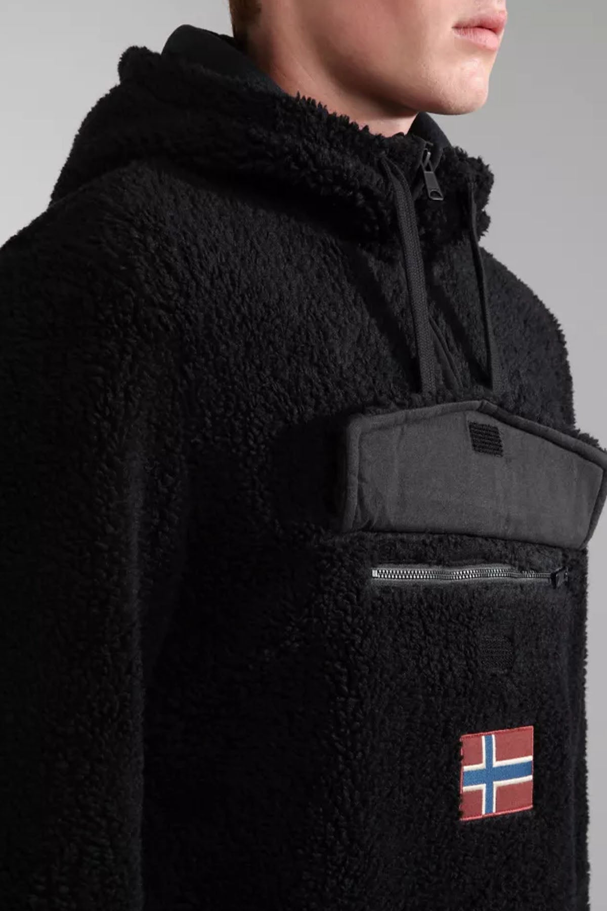 Napapijri Burgee Kanguru Cepli Kapüşonlu Unisex Polar Sweatshirt-Libas Trendy Fashion Store